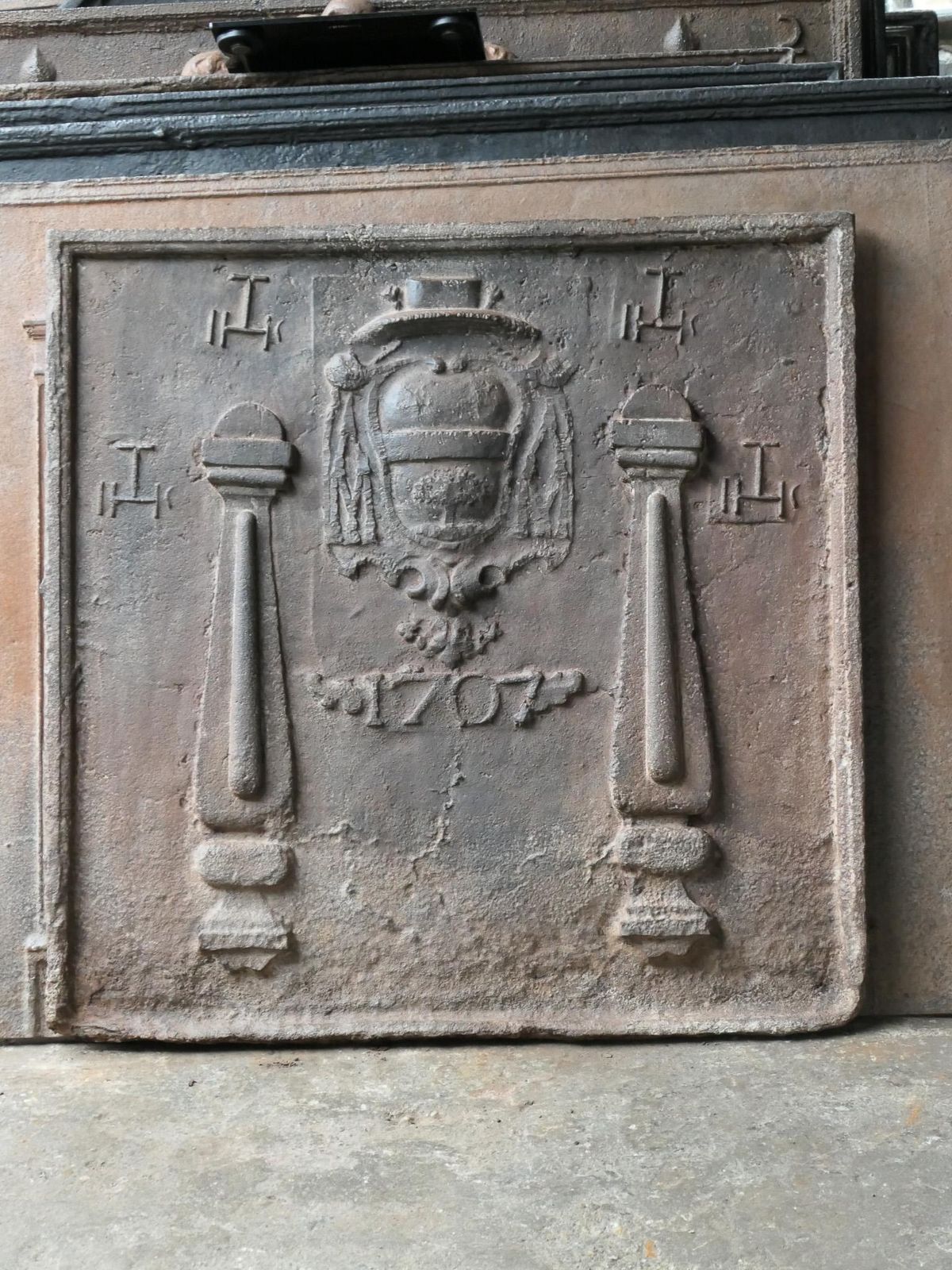 18th Century French 'Pillars With Ihs Monograms' Fireback / Backsplash photo Home Fixtures
