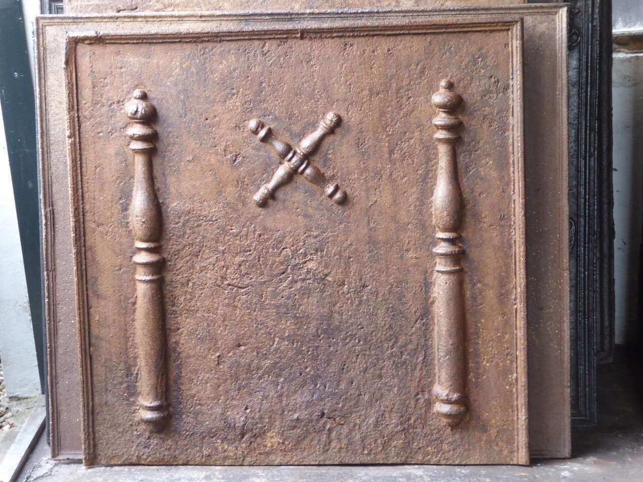 Louis XIV 'Saint Andrew's Cross' Fireback / Backsplash, 18th Century French photo furniture