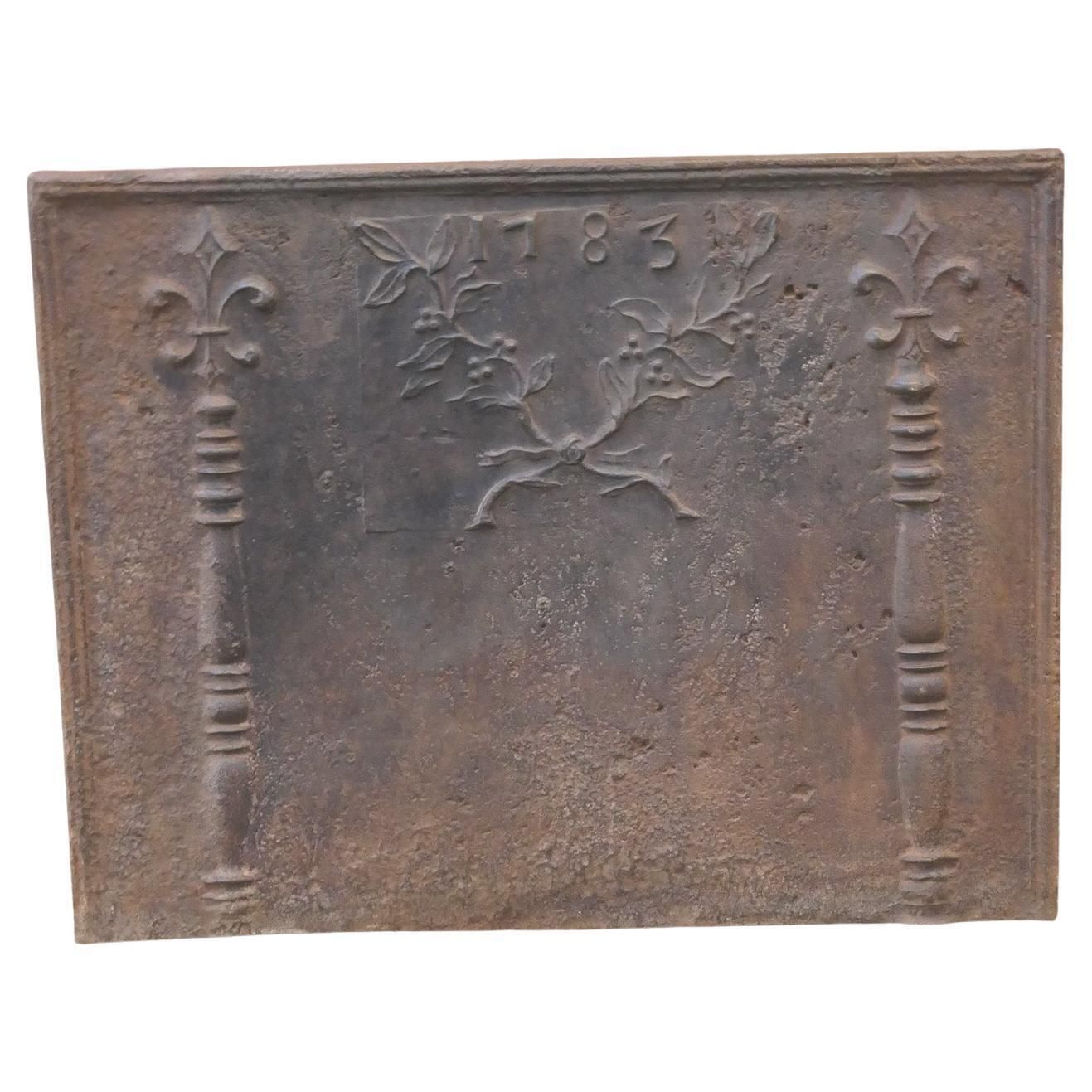 18th Century French Louis XV 'Pillars Of Hercules'  Fireback / Backsplash