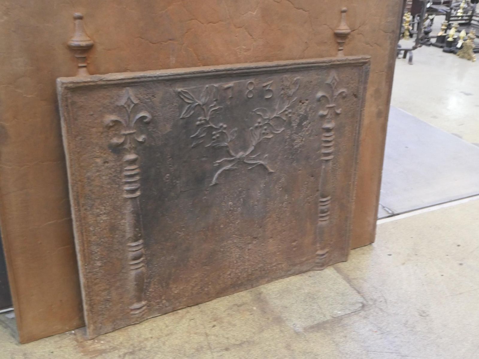 18th Century French Louis XV 'Pillars Of Hercules'  Fireback / Backsplash photo vintage