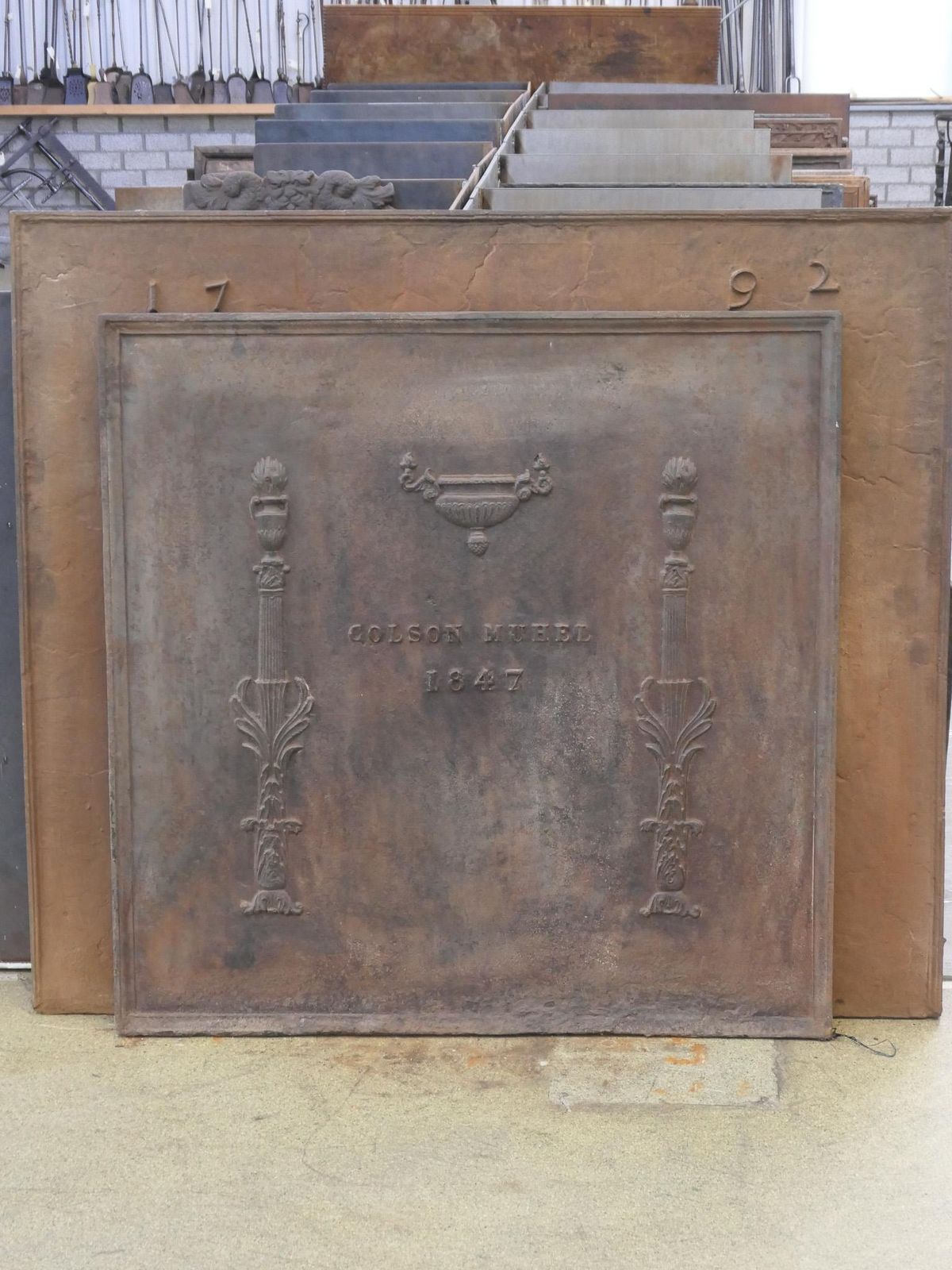 Antique French Neoclassical Fireback / Backsplash, 18th   19th Century photo furniture