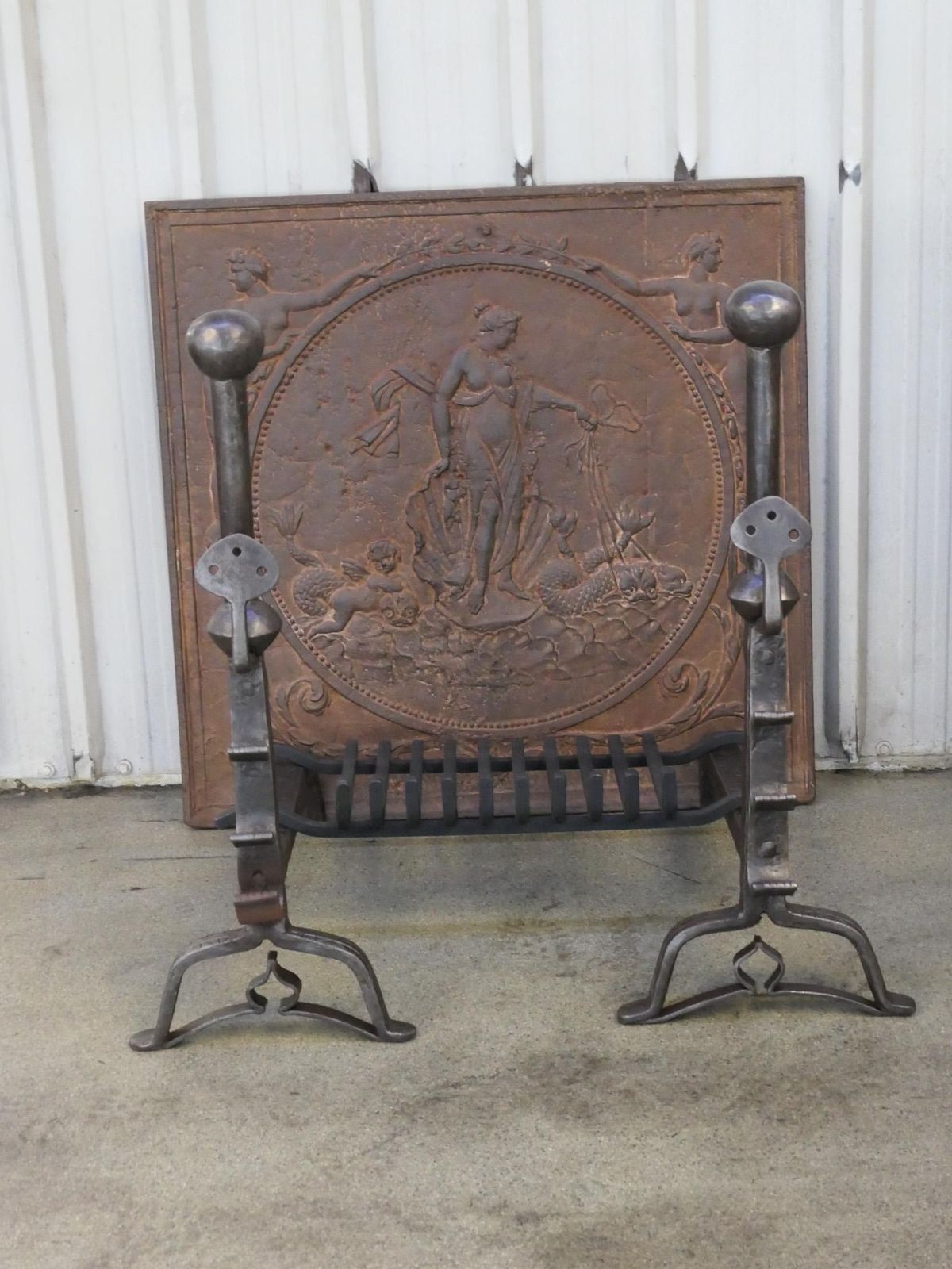 Large French Louis XIII Period Fireplace Grate Or Fire Basket, 17th Century photo furniture