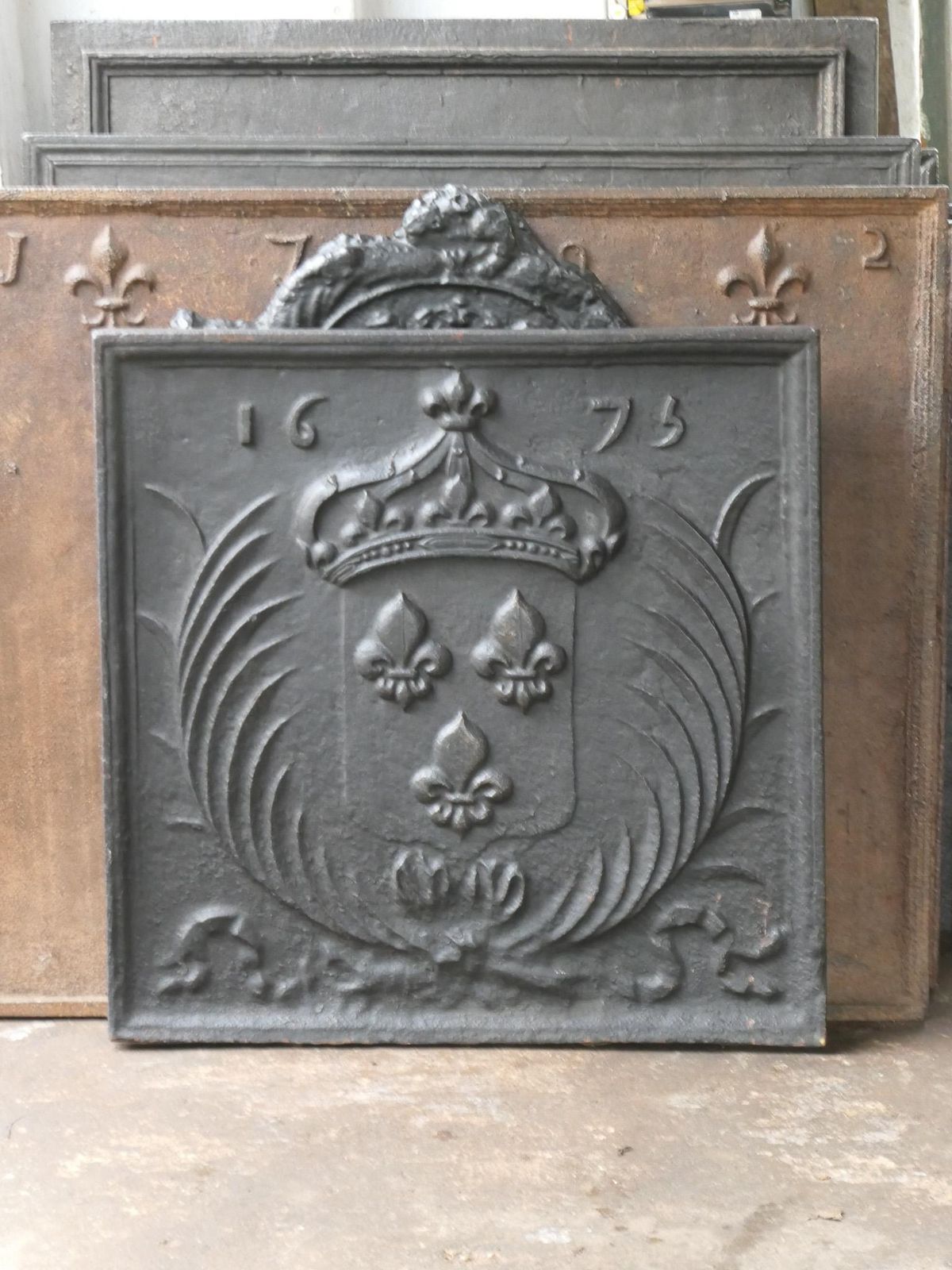 17th Century French Louis XIV 'Arms Of France' Fireback / Backsplash photo furniture