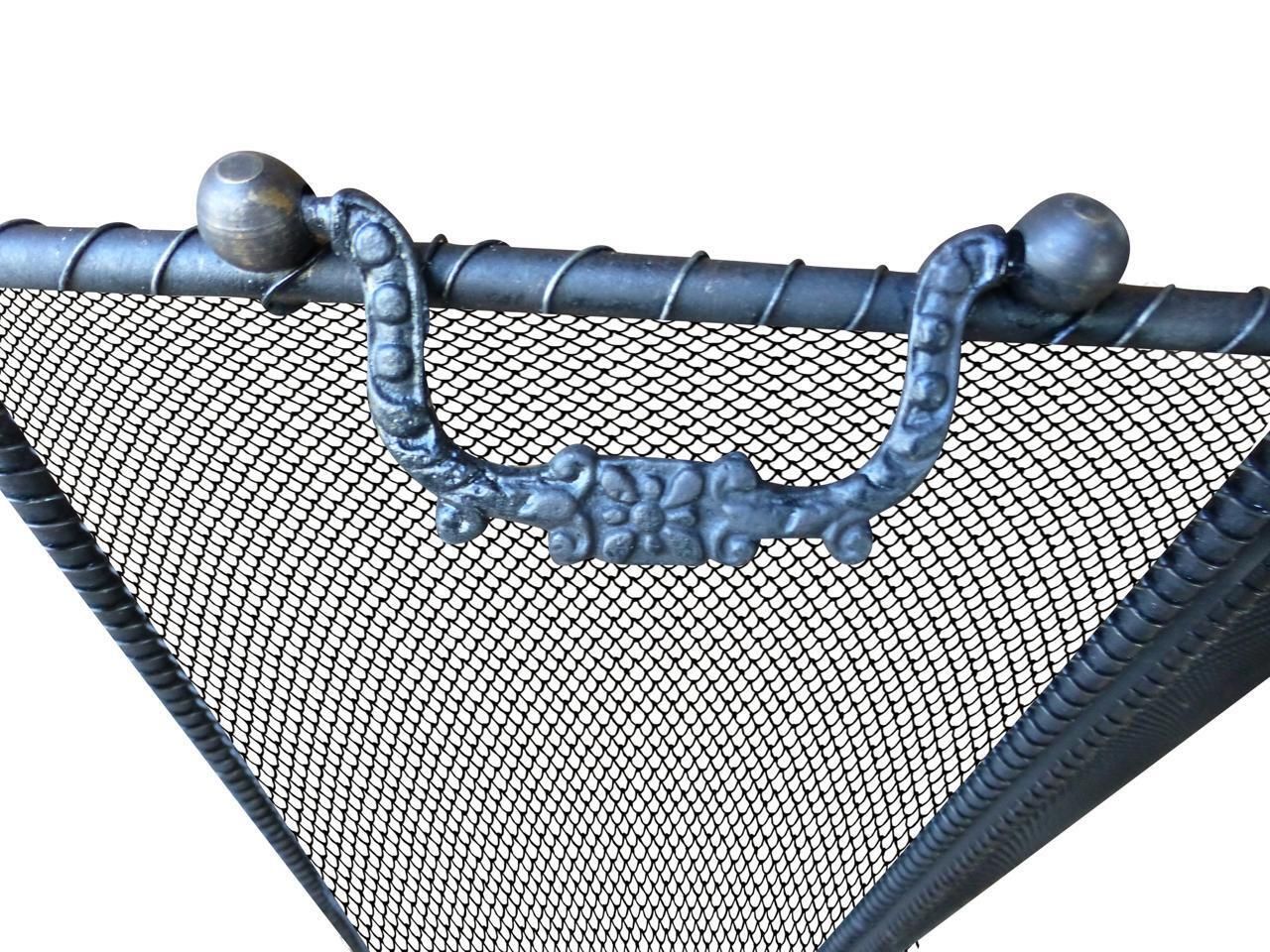 Elegant French Iron Fire Screen, New, Handmade, 22" To 35" Wide,  22.4" Tall photo 235.0