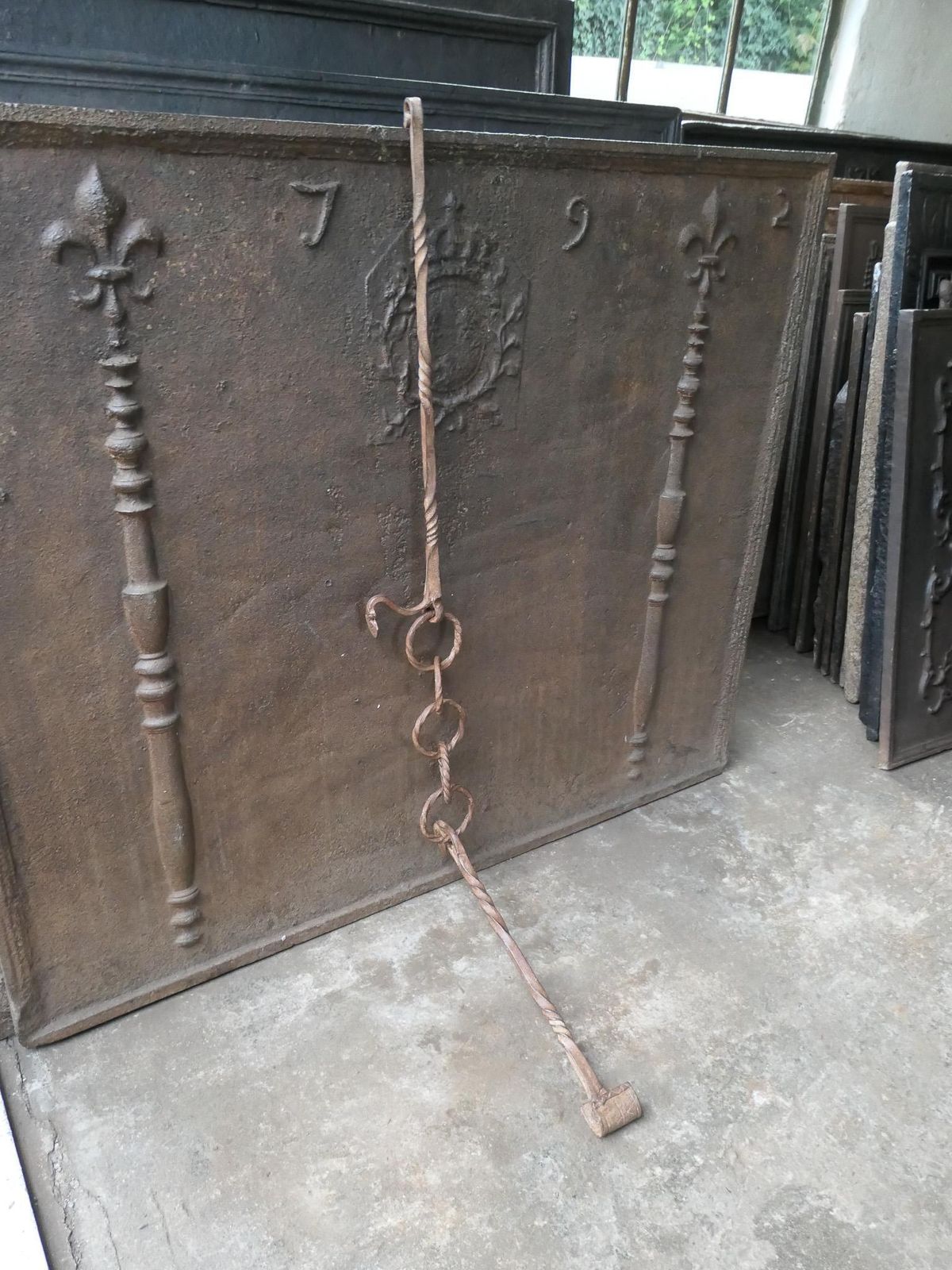 Large 17th Century French Fireplace Pot Hook photo for sale