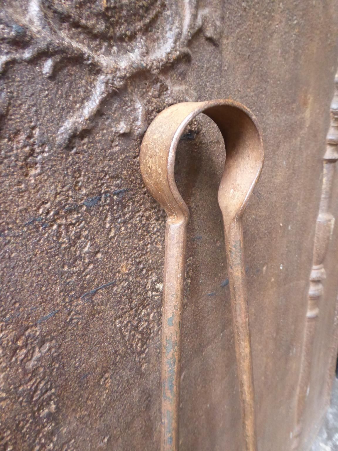 Large French Wrought Iron Fireplace Tools Or Fire Tools, 19th Century photo Home Fixtures