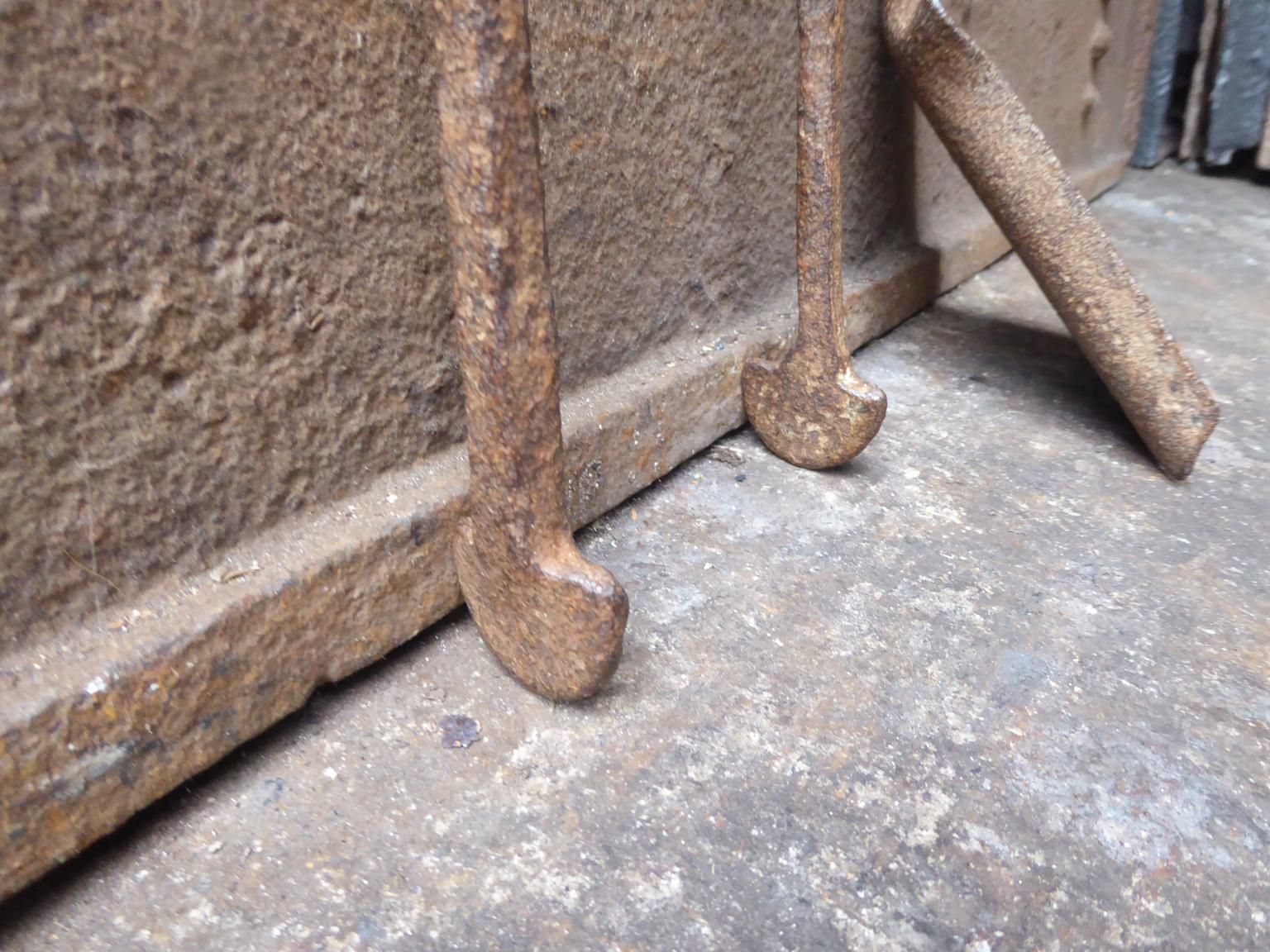 Antique French Wrought Iron Fireplace Tools Or Fire Tools, 17th 18th Century photo Home Fixtures