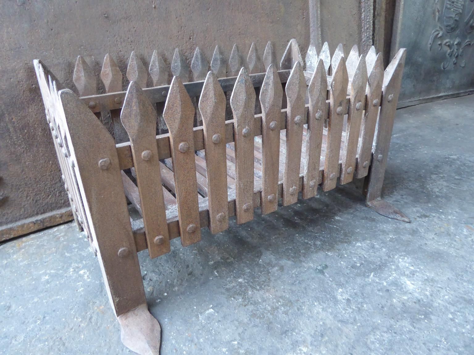 English Neo Gothic Style Fireplace Grate, Fire Grate photo vinterior