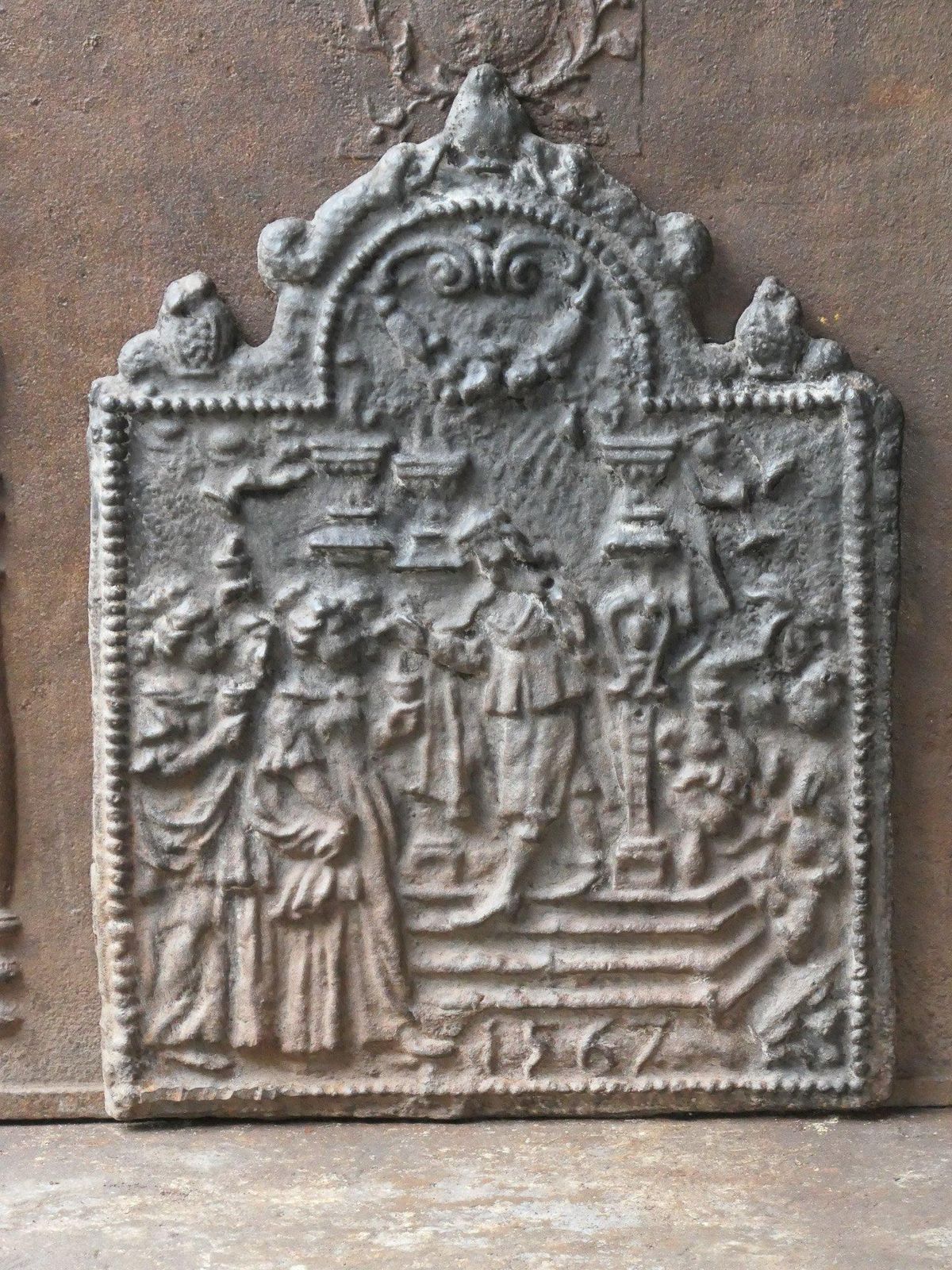20th Century 'Religious Theme' Fireback / Backsplash, Gothic Style photo furniture