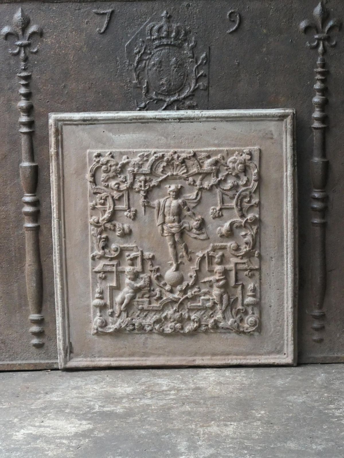 20th Century German 'Mercury' Fireback / Backsplash. Victorian Style. photo for sale