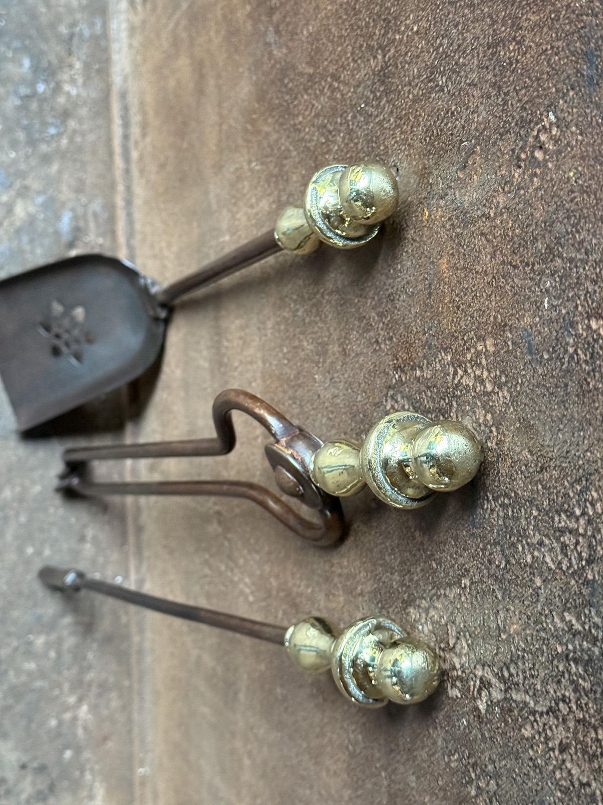 photo for sale 19th Century English Victorian Period Fireplace Tool Set Or Companion Set