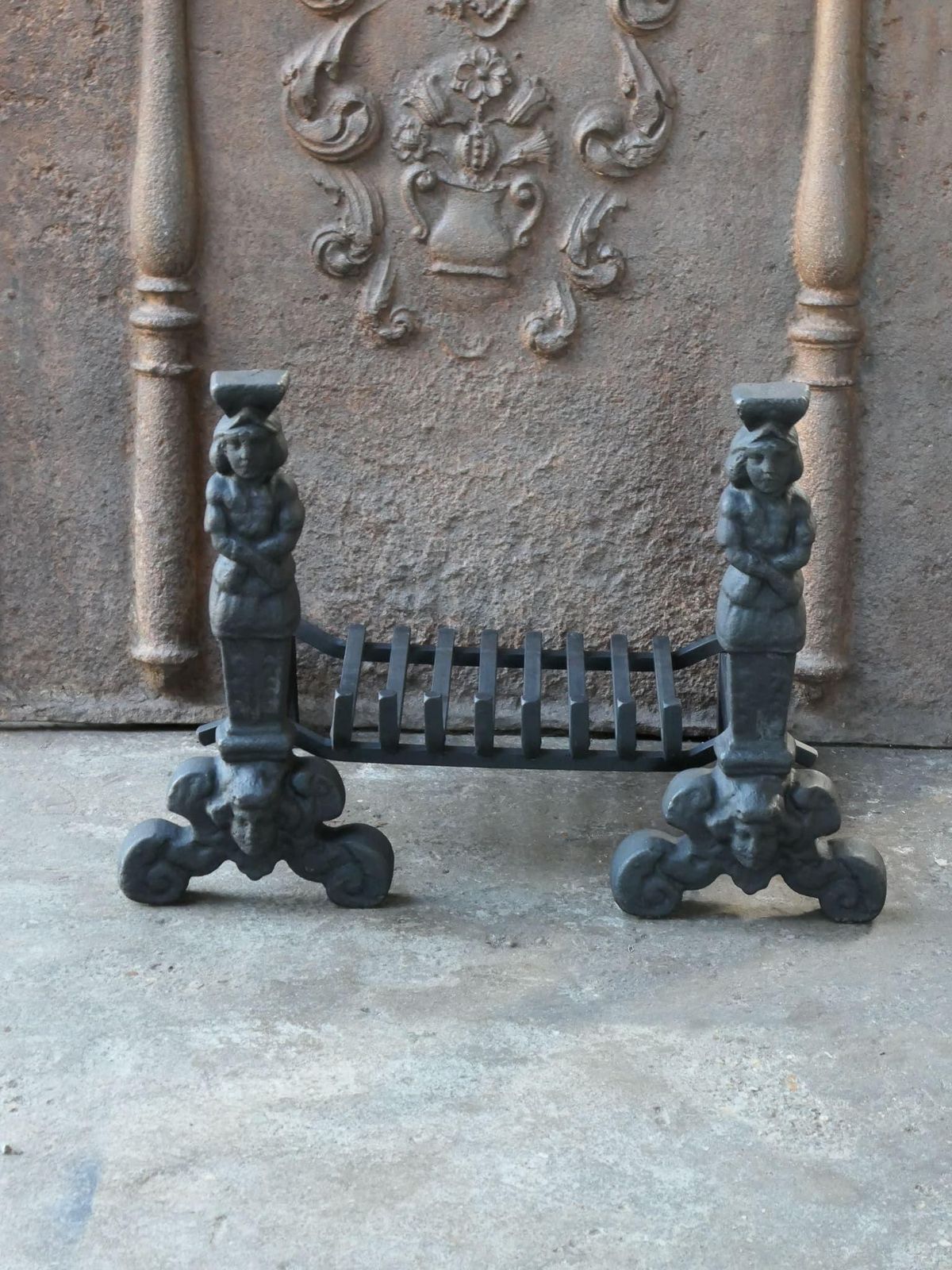 French Gothic Style Fireplace Grate Or Fire Basket, 20th Century photo furniture