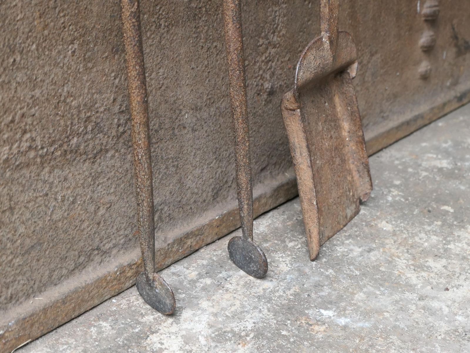 18th C. French Wrought Iron Louis XV Fireplace Tool Set photo 337.0