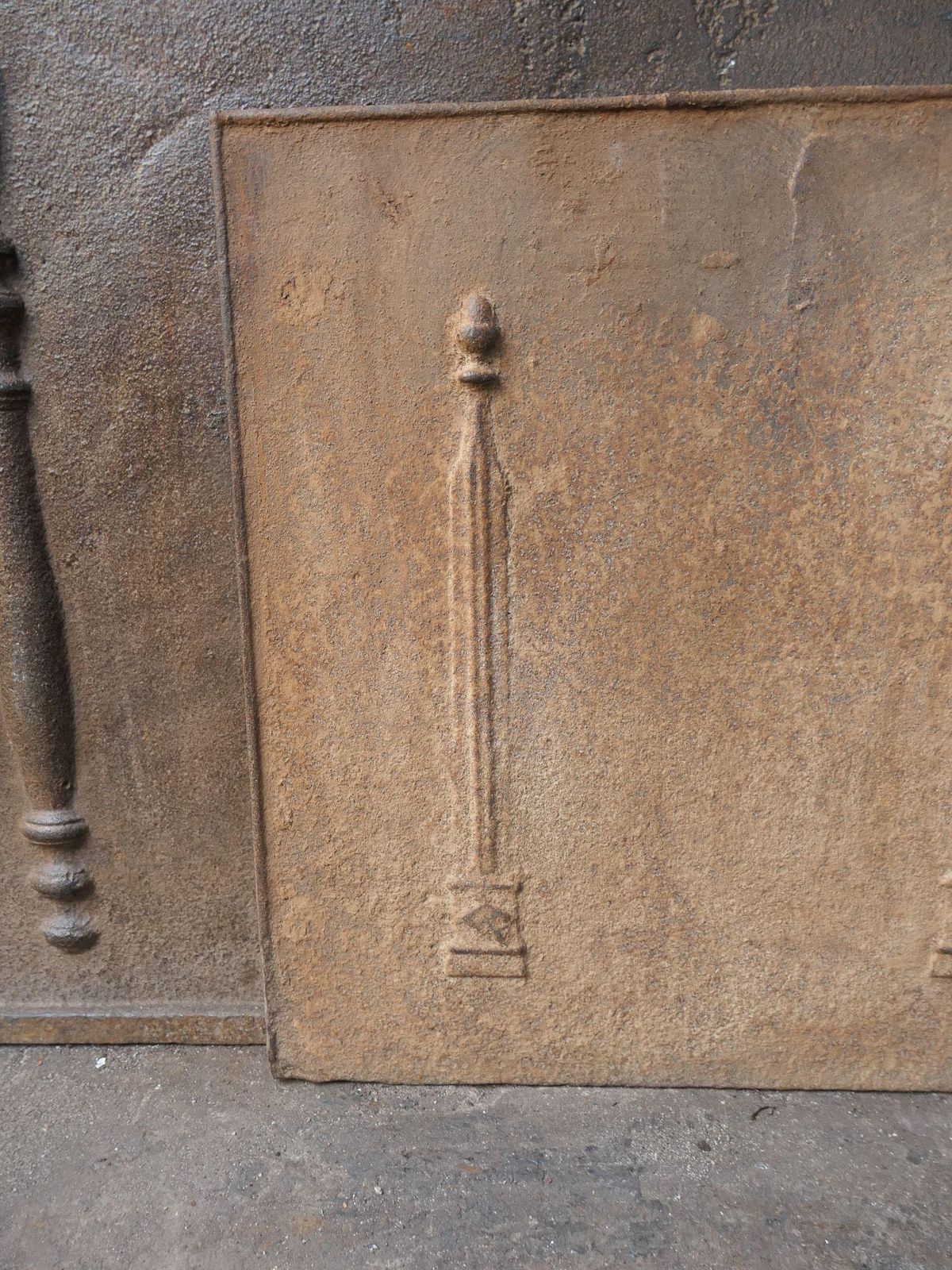 French 'Pillars Of Freedom' Fireback / Backsplash, 18th   19th C. photo vinterior