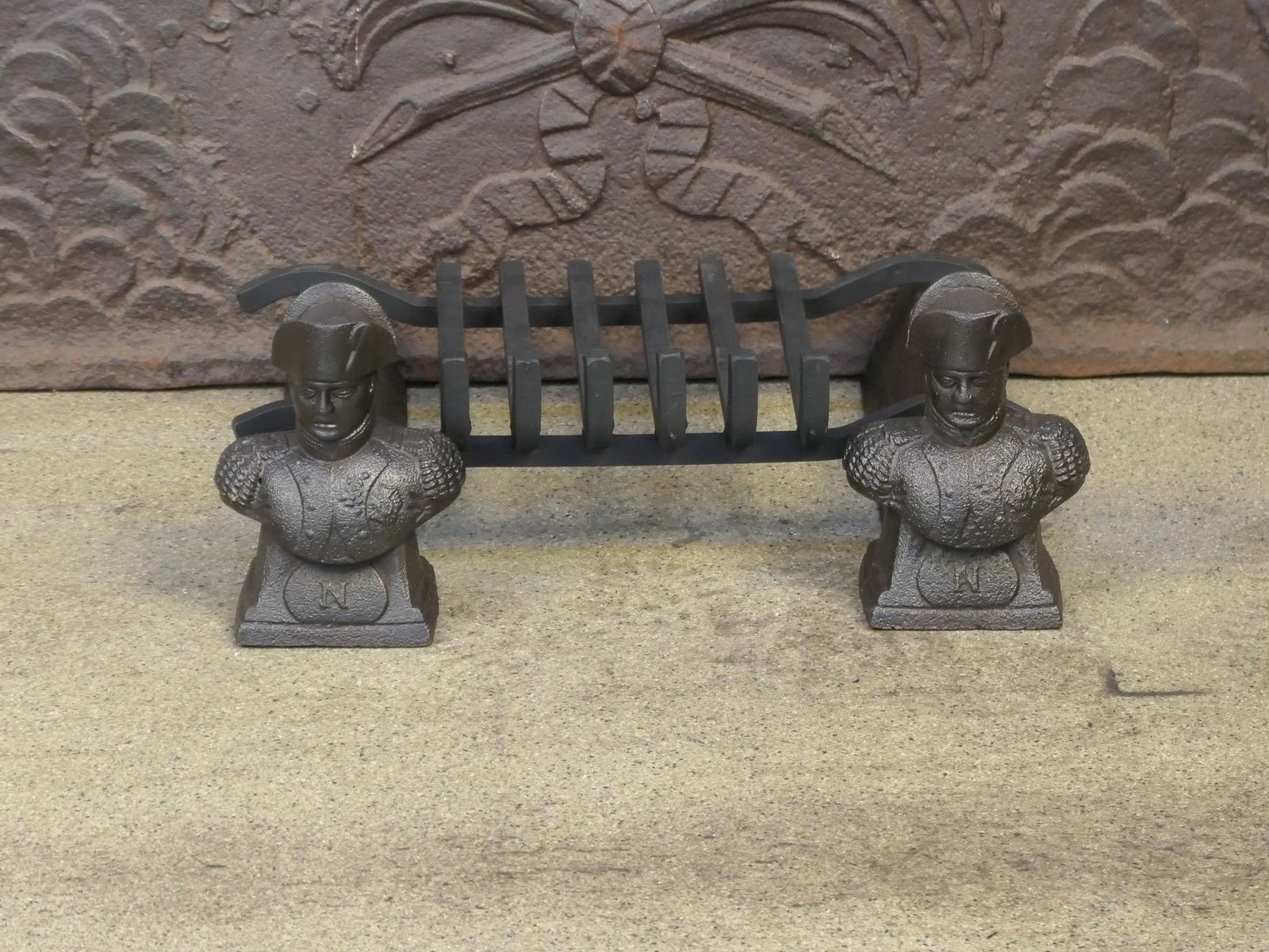 Antique French Napoleon III Fire Grate, Fireplace Grate, 19th Century photo 380.0