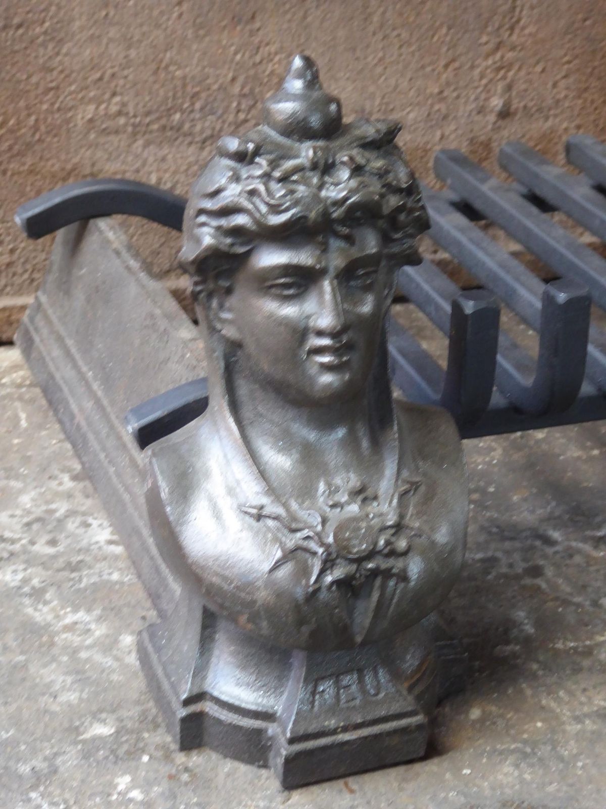 Antique French Napoleon III Fire Grate, Fireplace Grate photo buy