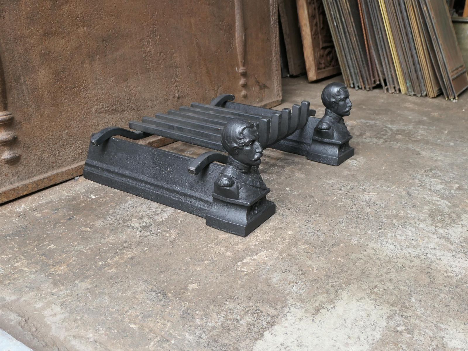photo for sale Antique French Napoleon III Fire Grate, Fireplace Grate