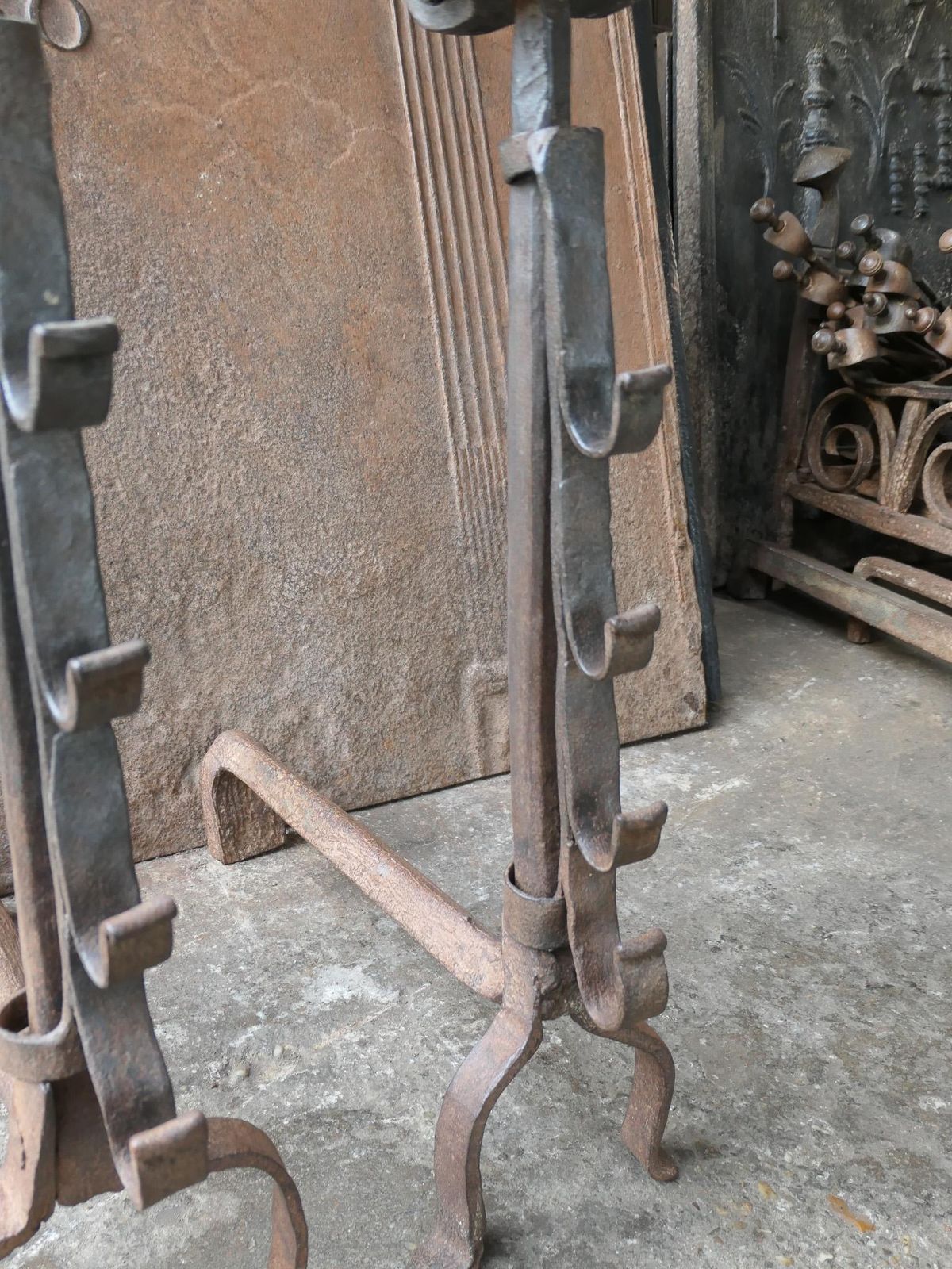photo vinterior 18th Century French Louis XV Fire Andirons