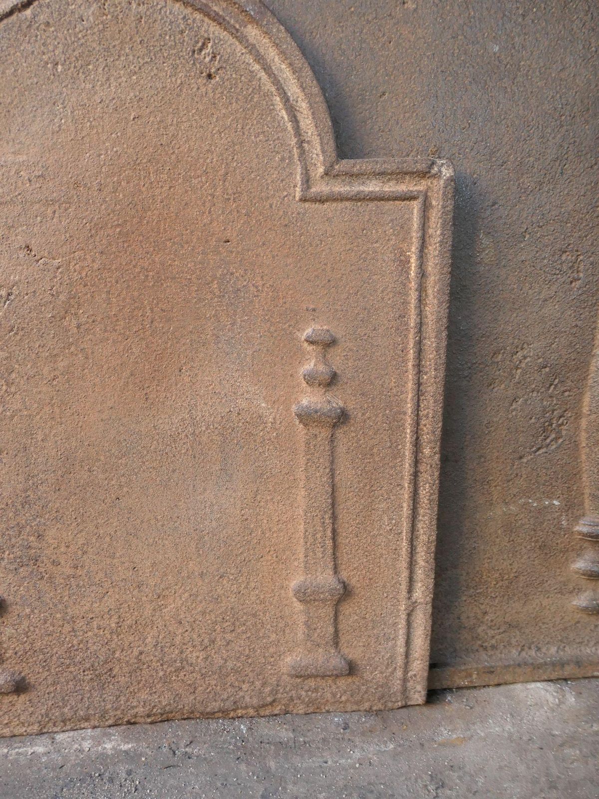 photo furniture French 'Pillars Of Freedom' Fireback / Backsplash, Early 19th Century