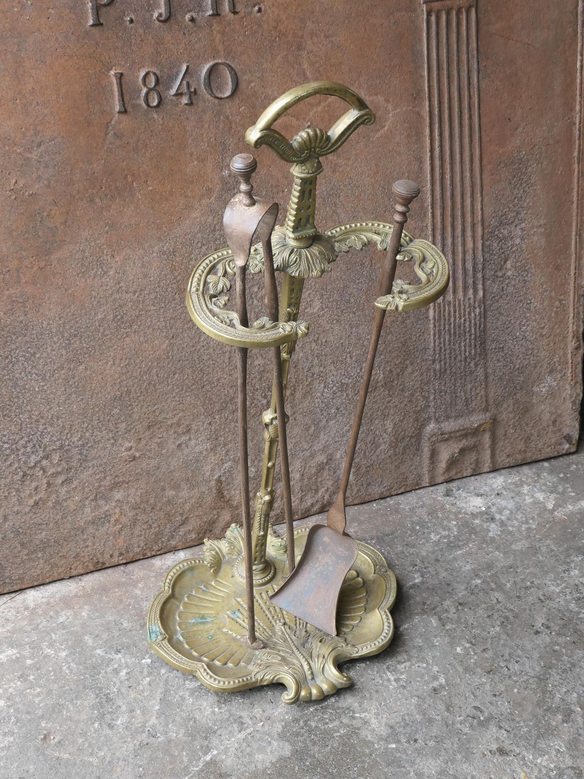 Early 20th Century French Napoleon III Style Fireplace Tool Set photo 337.0