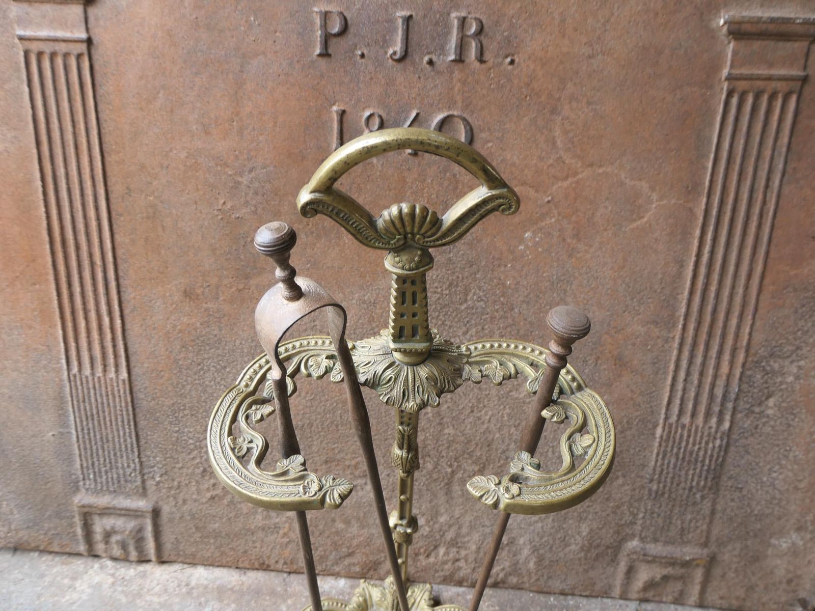 Early 20th Century French Napoleon III Style Fireplace Tool Set photo vinterior