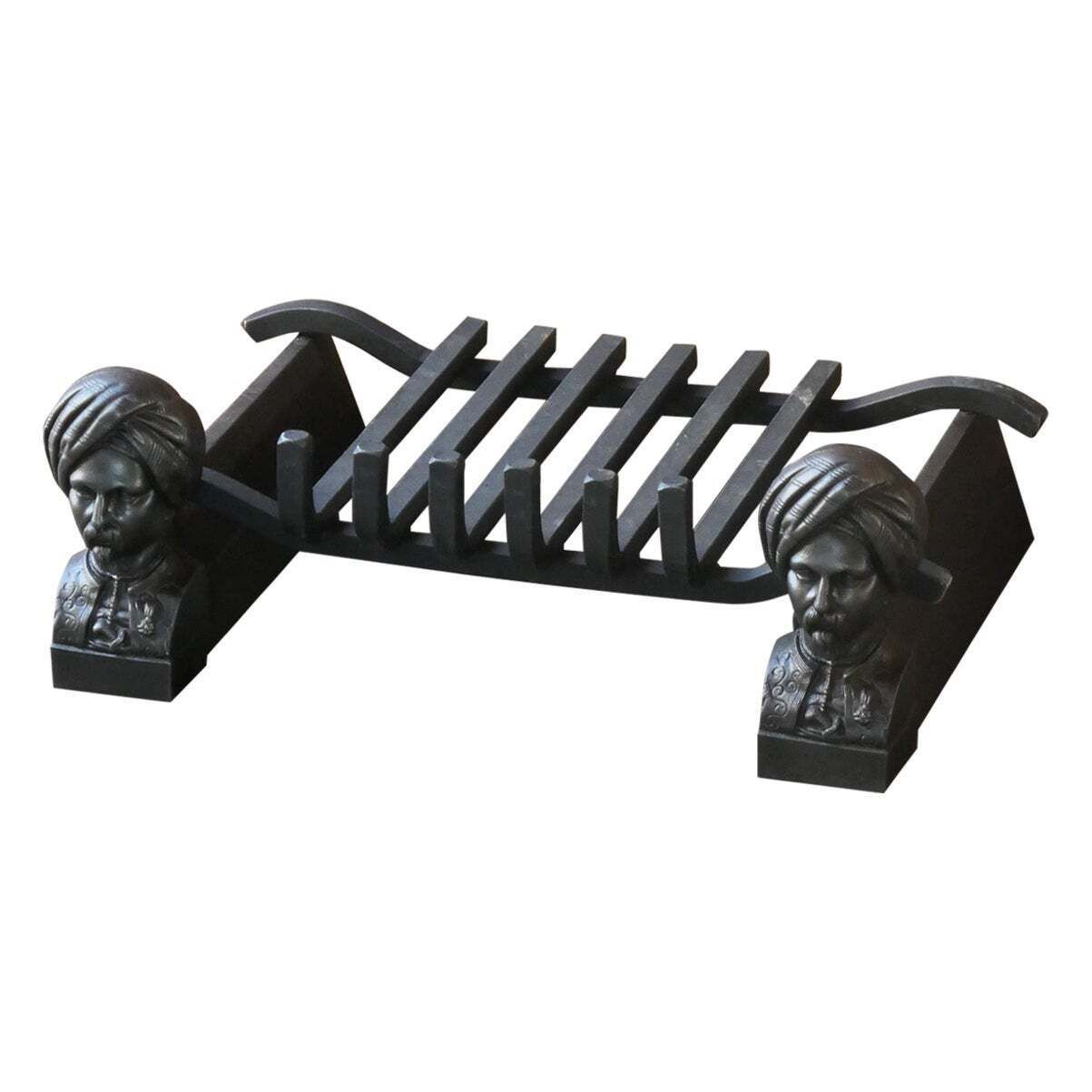Antique French Napoleon III Fire Grate, Fireplace Grate, 19th Century