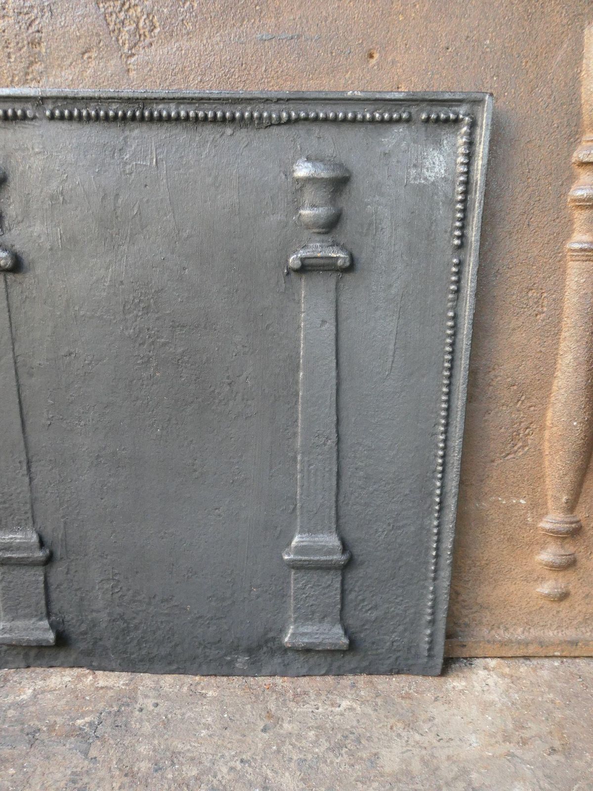 photo furniture French 'Pillars Of Freedom' Fireback / Backsplash, Early 19th Century
