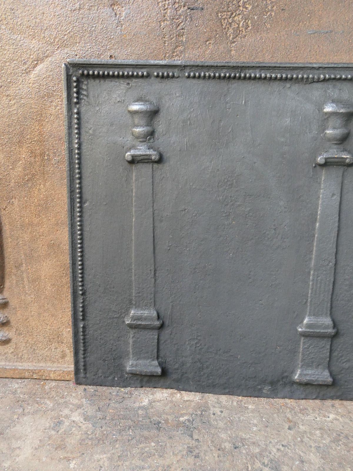 photo for sale French 'Pillars Of Freedom' Fireback / Backsplash, Early 19th Century