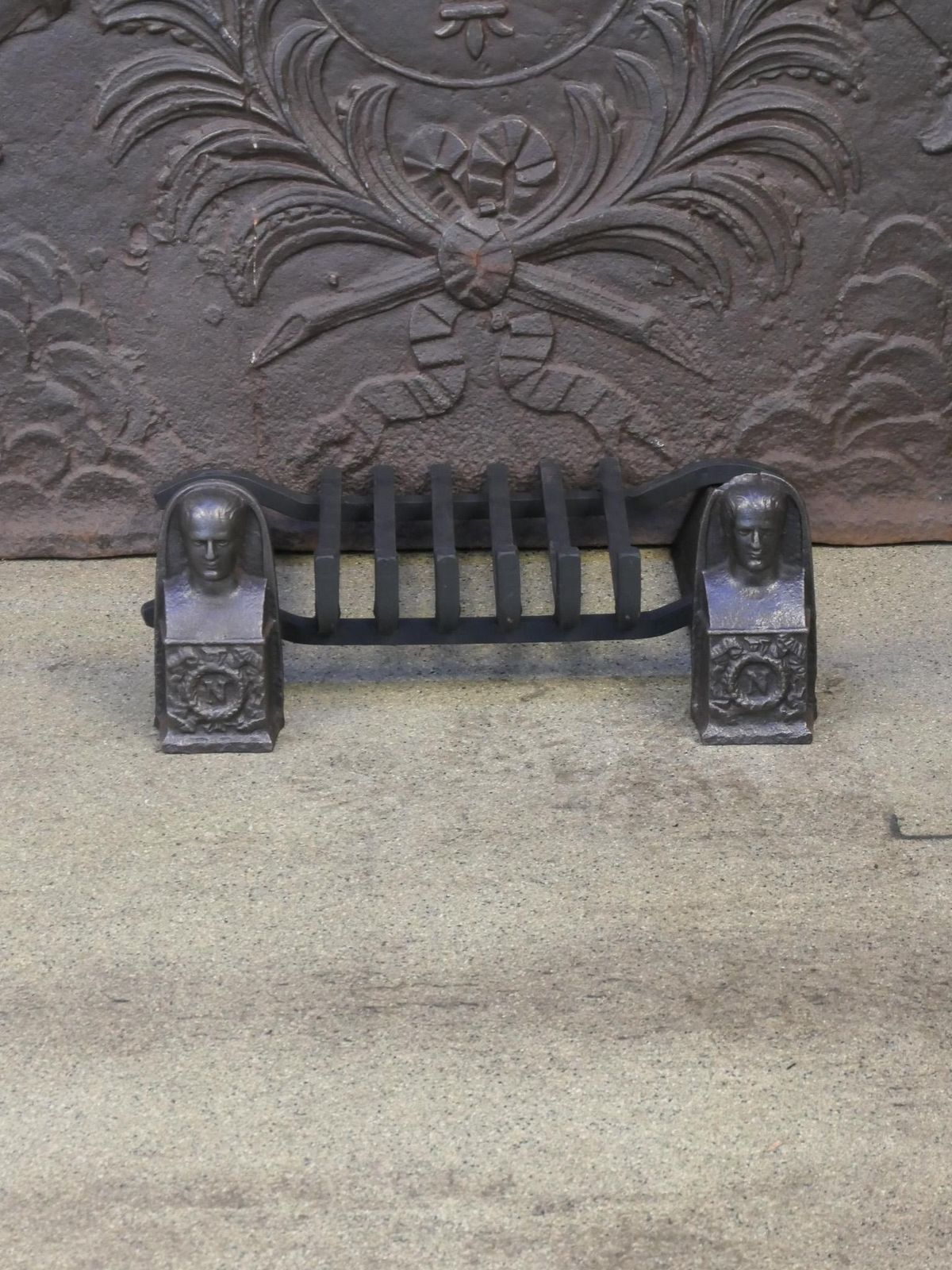 French Napoleon III Period Fireplace Log Grate, 19th Century photo Home Fixtures