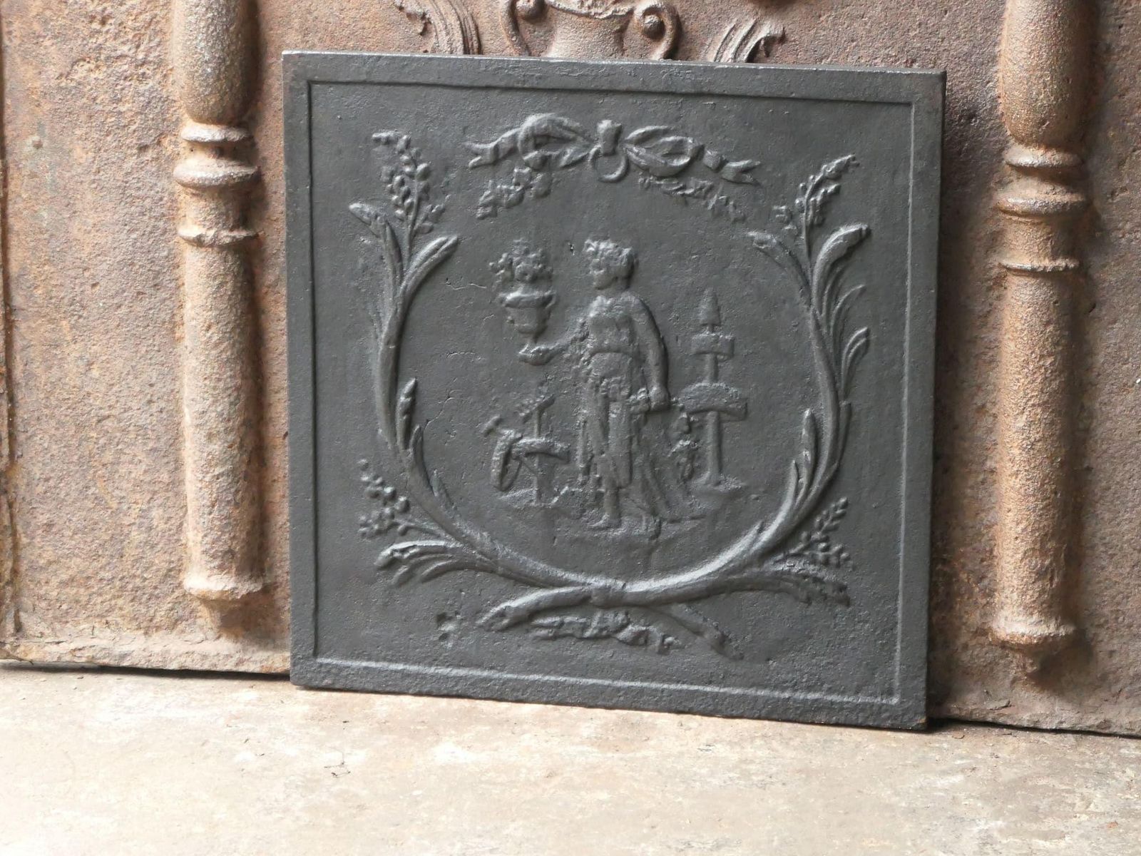 Early 19th Century French 'Gardening' Fireback / Backsplash photo Home Fixtures