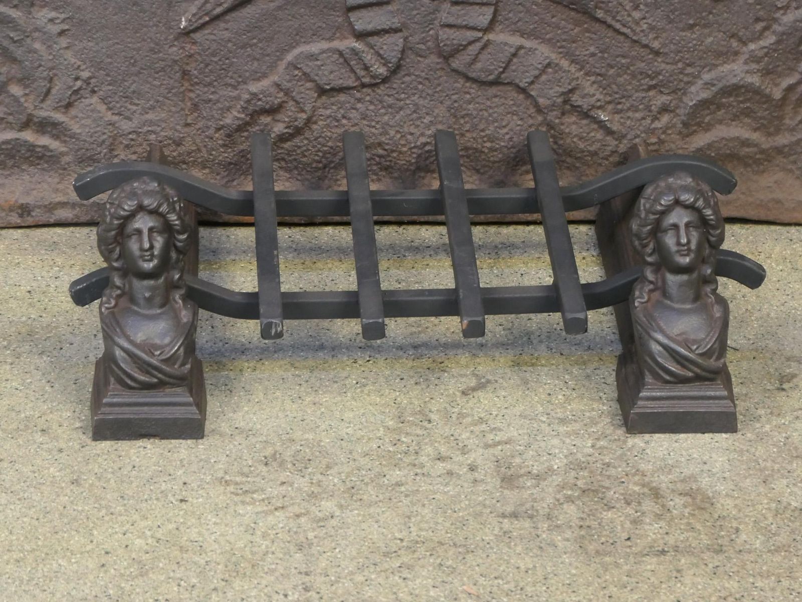 Antique French Napoleon III Fire Grate, Fireplace Grate, 19th Century photo 337.0