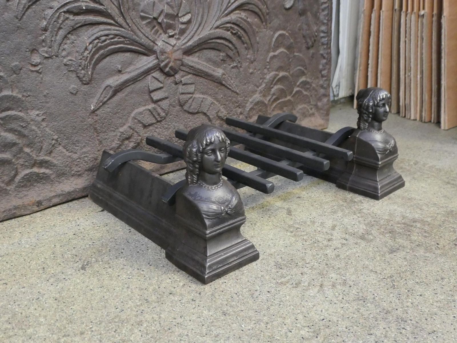 Antique French Napoleon III Fire Grate, Fireplace Grate, 19th Century photo buy
