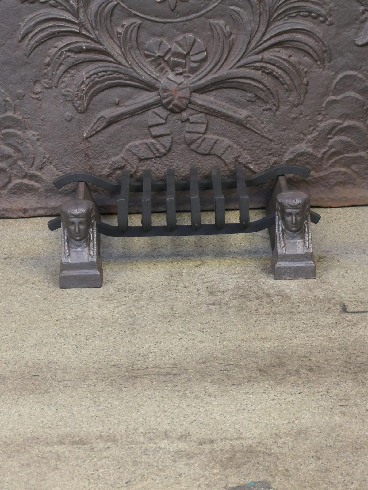 Antique French Napoleon III Fire Grate, Fireplace Grate, 19th Century photo for sale