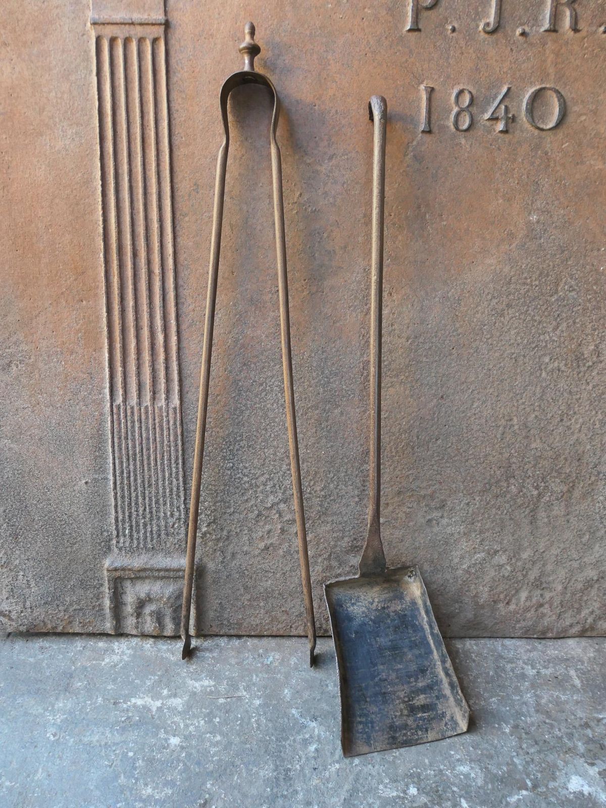 Rustic French Neoclassical Fireplace Tools, 18th 19th Century photo furniture