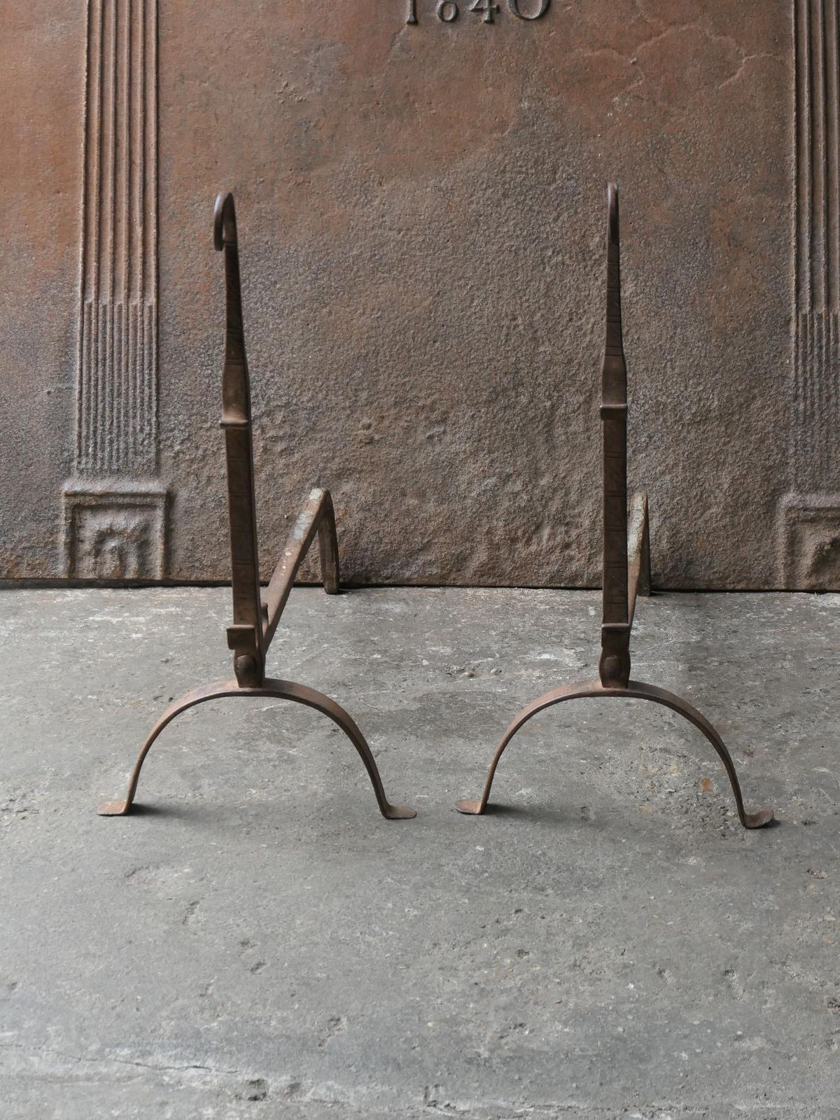 Antique 18th Century French Louis XV Fire Andirons photo for sale