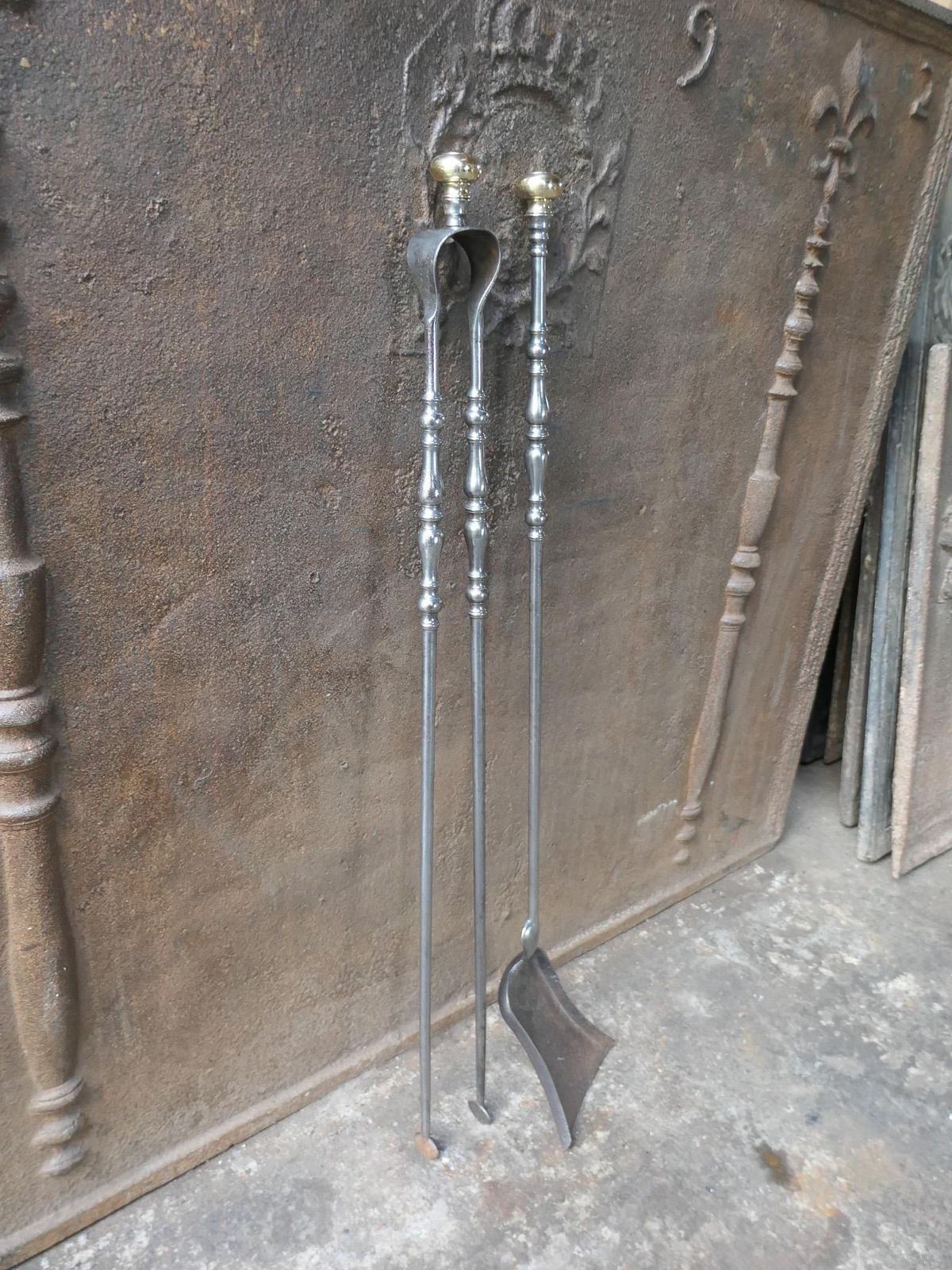 Large 19th Century French Napoleon III Fireplace Toolset photo Home Fixtures