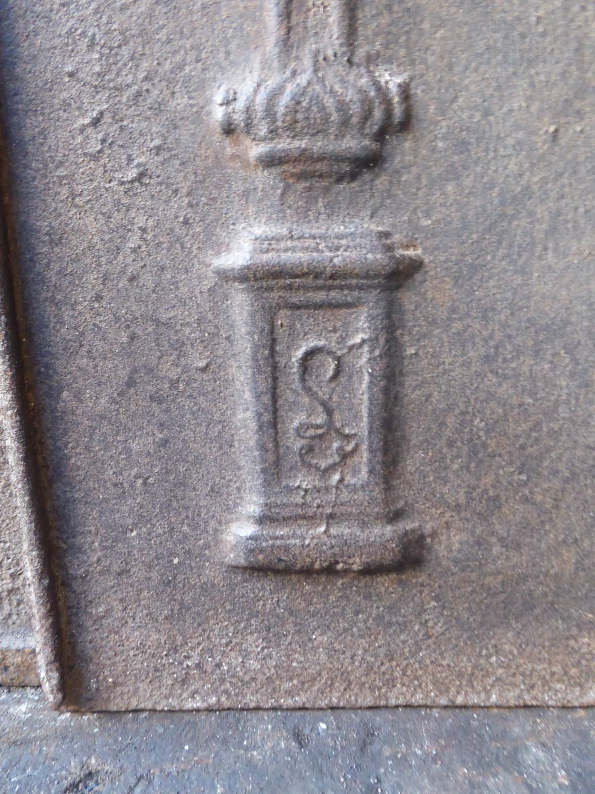 Antique French Neoclassical 'Pillars Of Freedom' Fireback / Backsplash photo buy