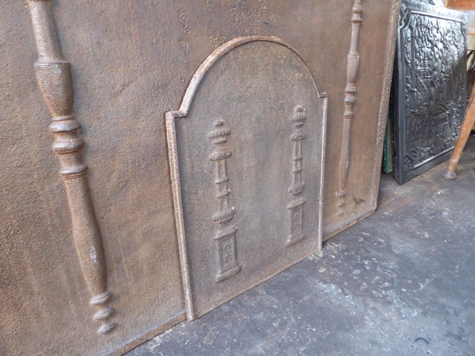 photo furniture Antique French Neoclassical 'Pillars Of Freedom' Fireback / Backsplash