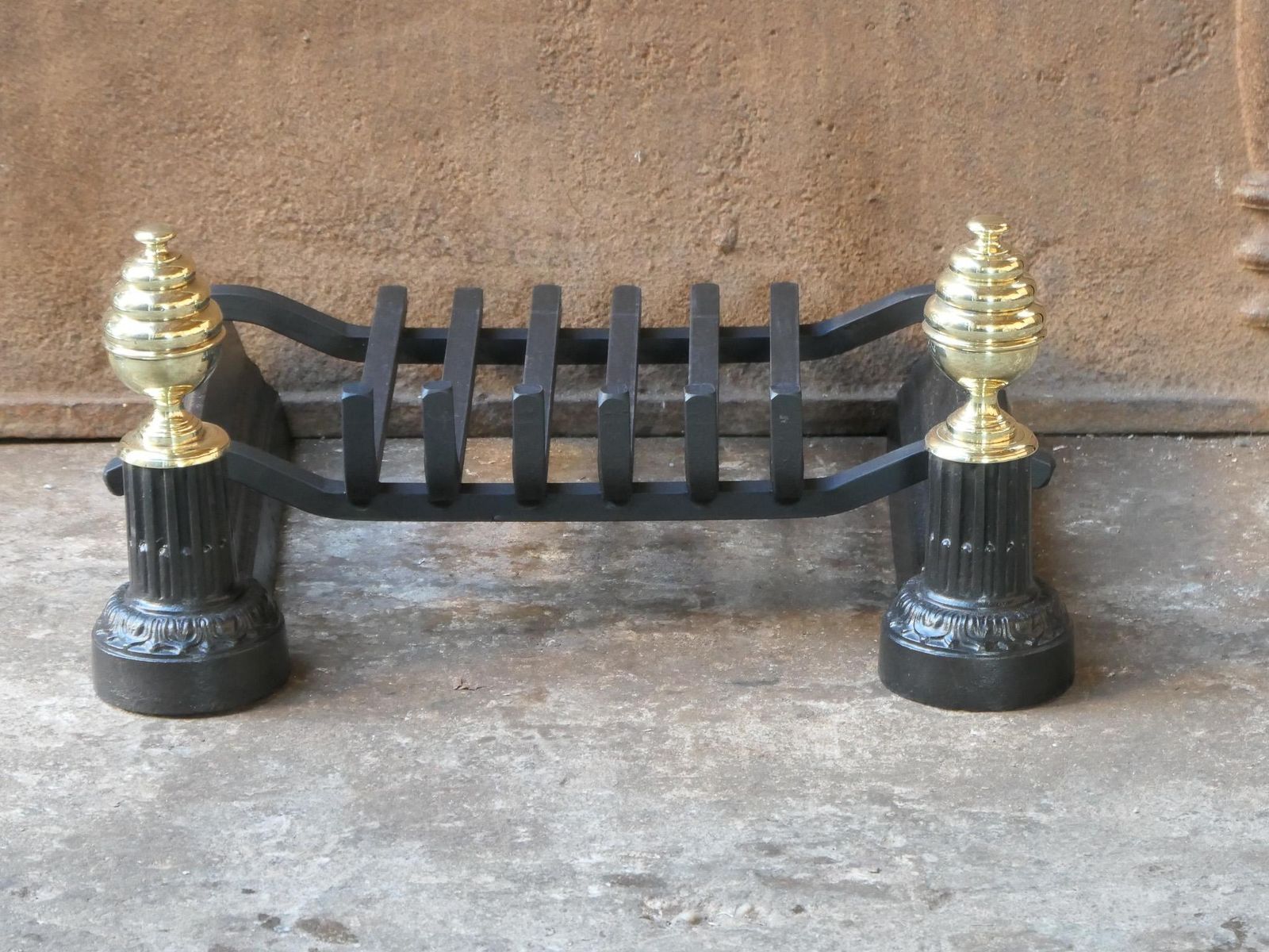 Antique French Napoleon III Fire Grate, Fireplace Grate, 19th Century photo 422.0