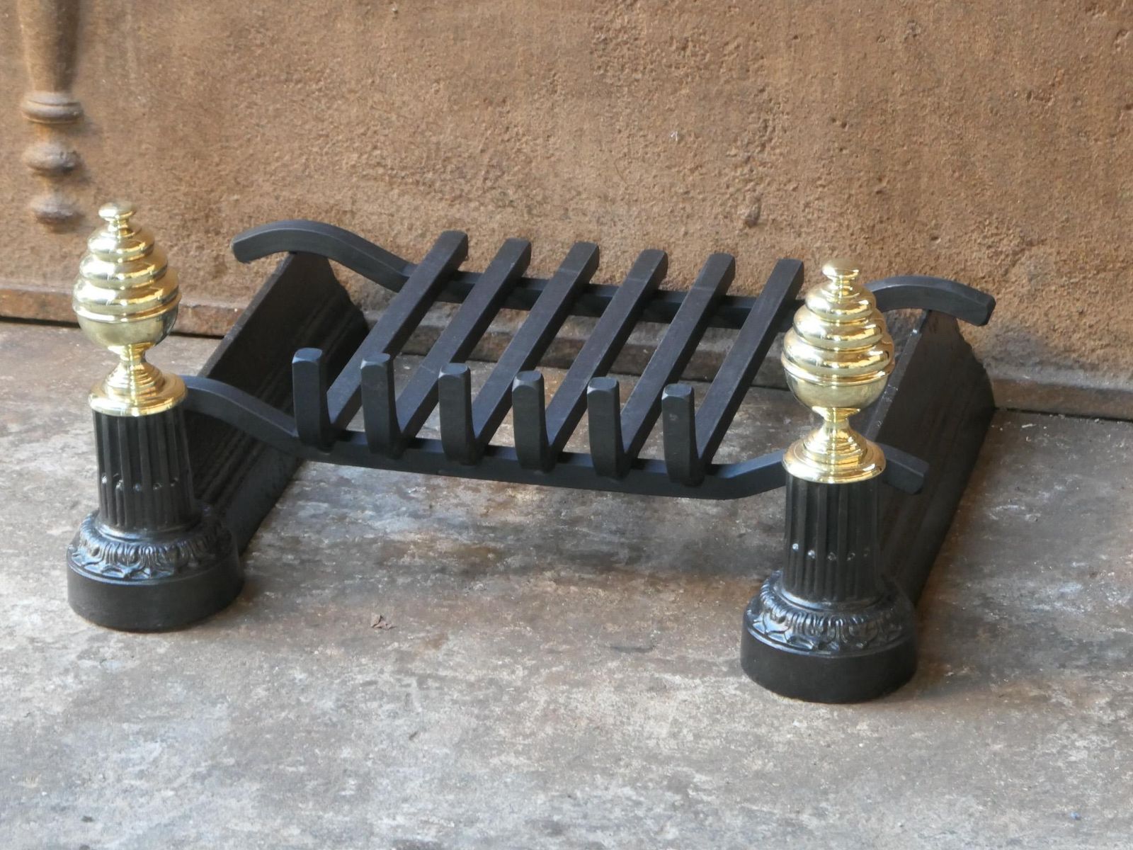 Antique French Napoleon III Fire Grate, Fireplace Grate, 19th Century photo vinterior