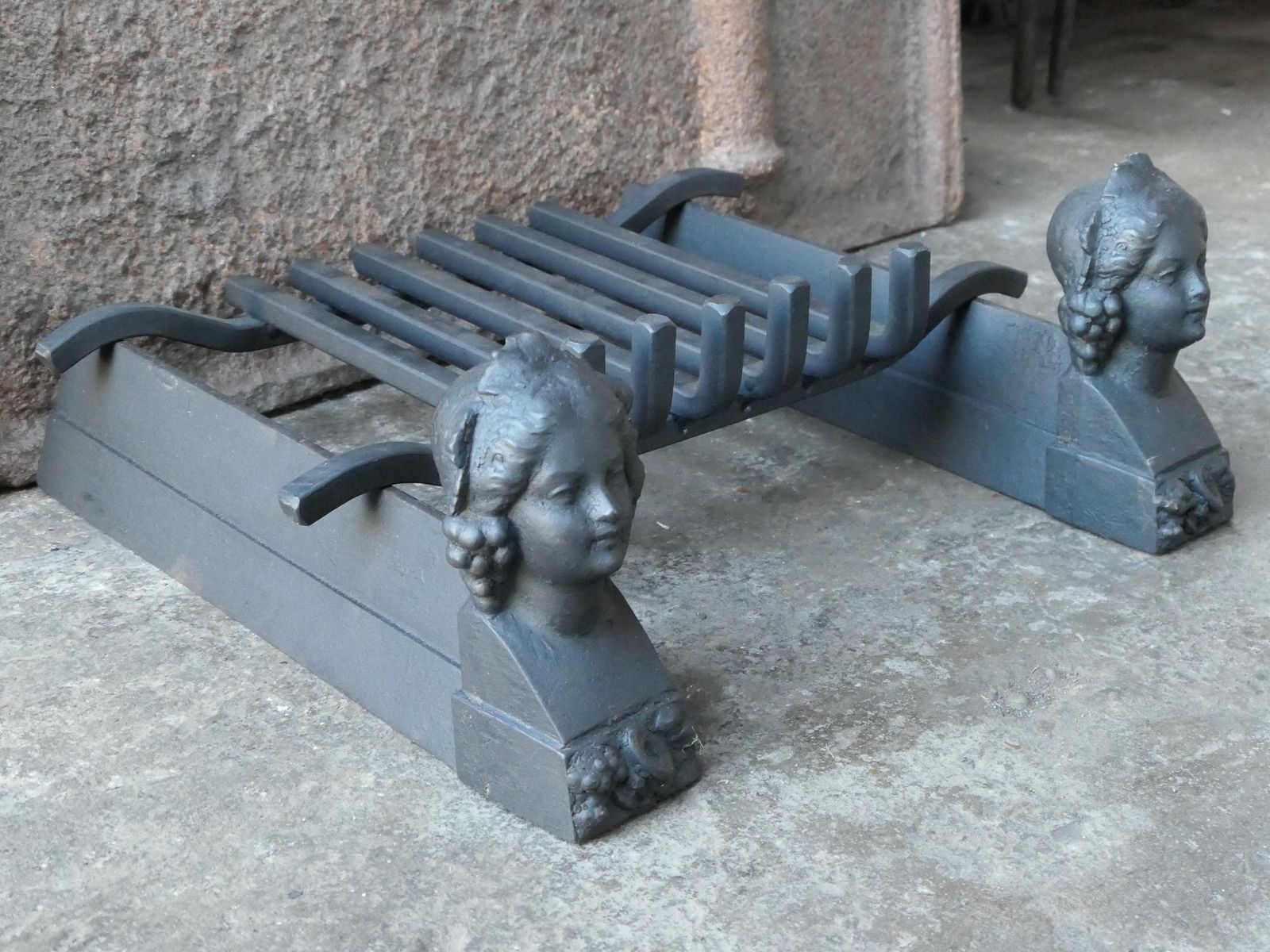 French Napoleon III Fire Grate, Fireplace Grate photo vintage