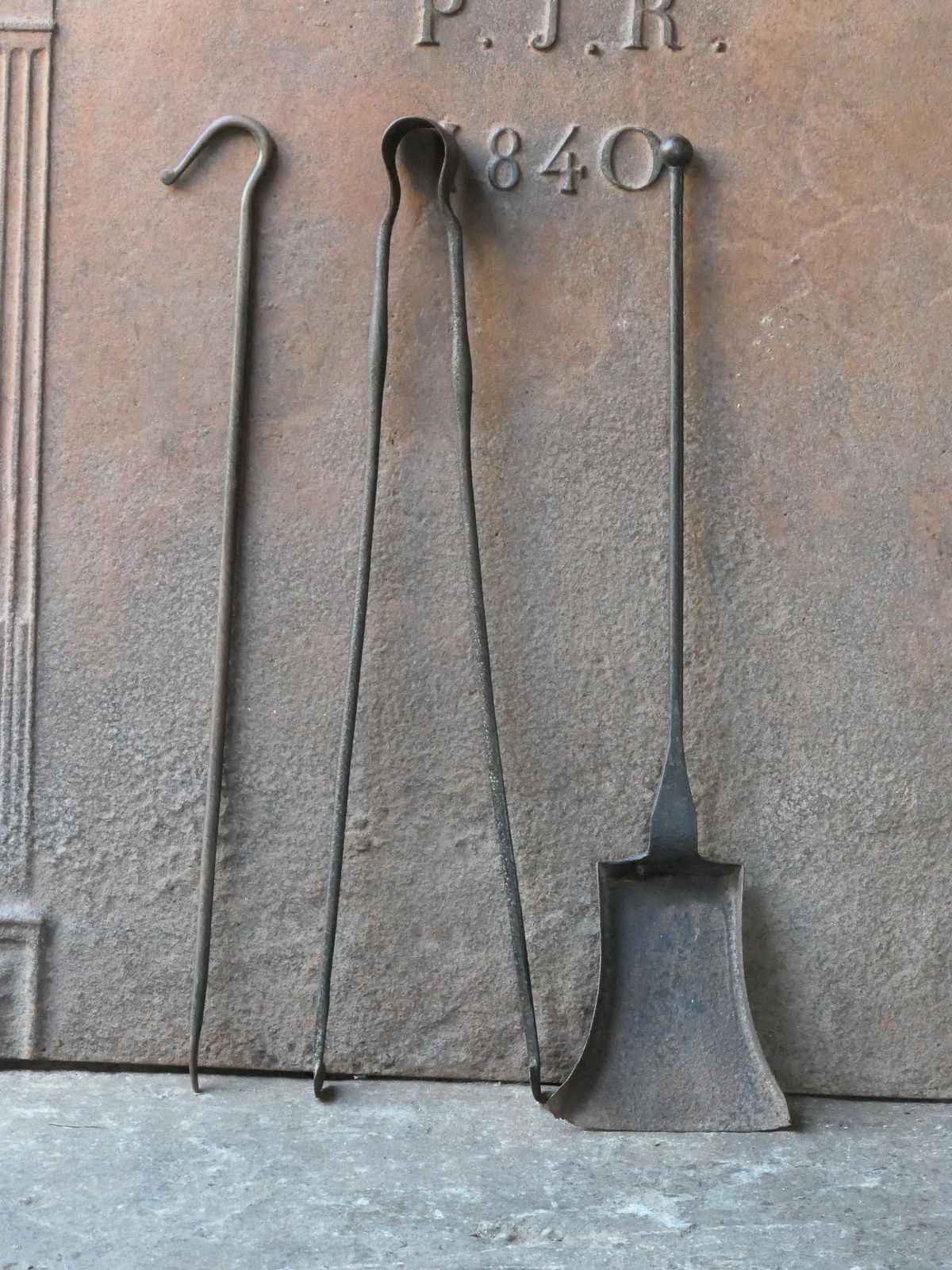 Rustic French Neoclassical Fireplace Tools, 18th 19th Century photo furniture