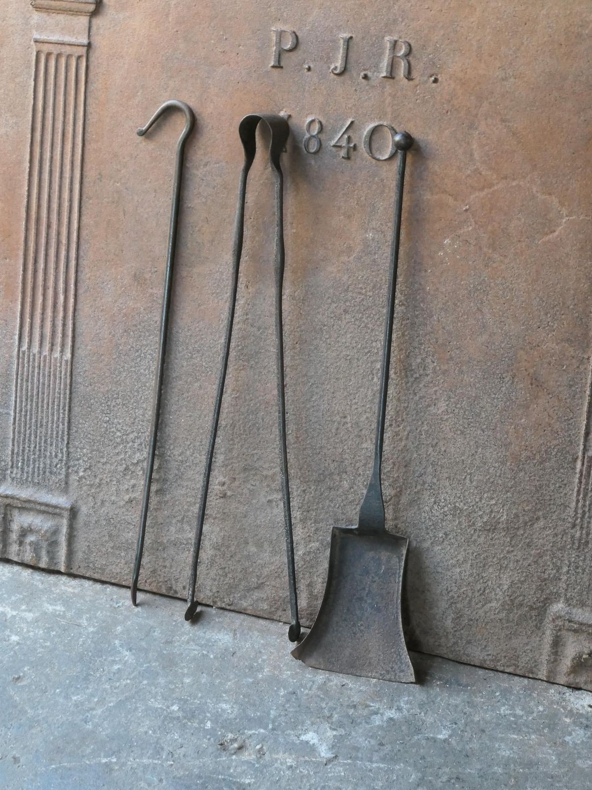 Rustic French Neoclassical Fireplace Tools, 18th 19th Century photo vinterior
