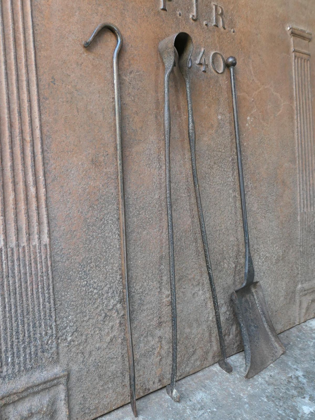 photo furniture Rustic French Neoclassical Fireplace Tools, 18th 19th Century