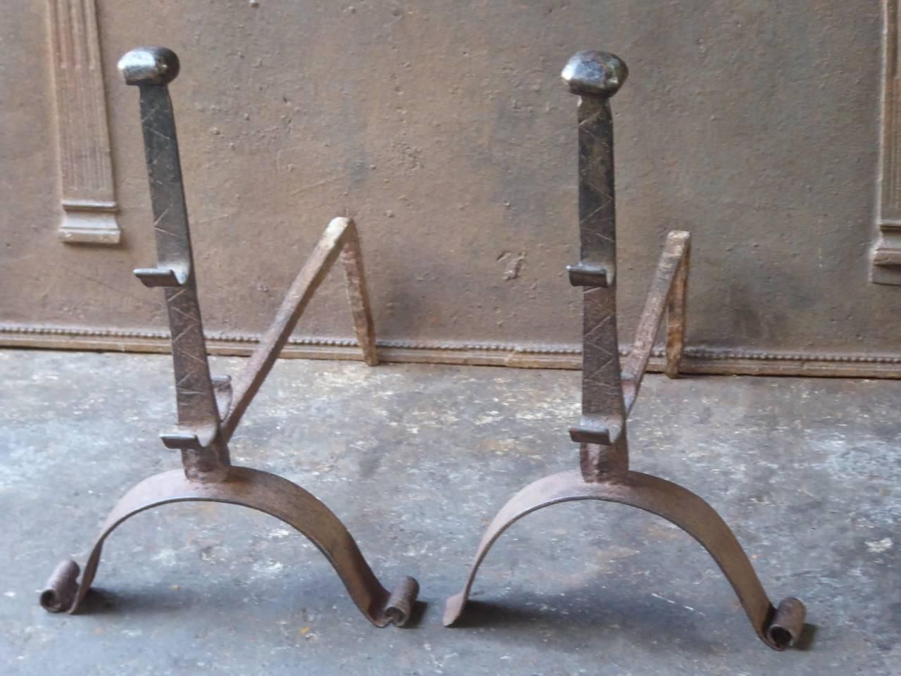 17th 18th Century French Gothic Firedogs, Andirons photo furniture