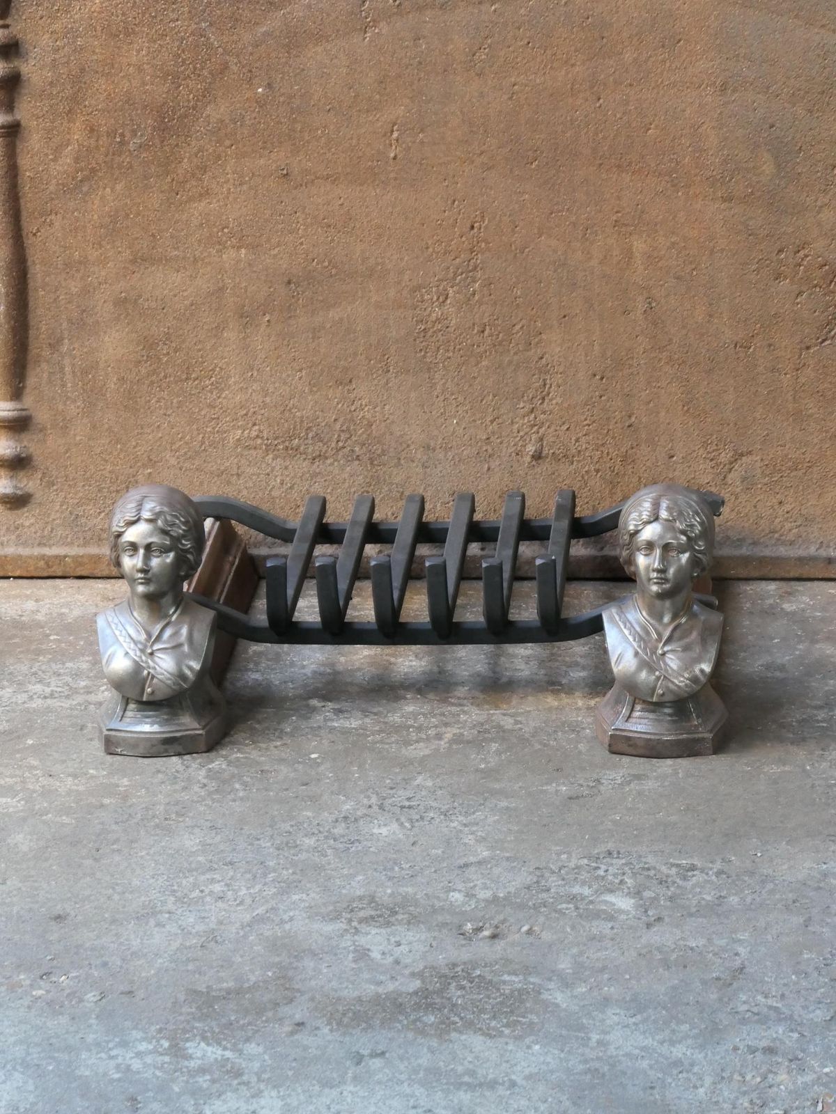 19th Century French Napoleon III Fire Grate, Fireplace Grate photo Home Fixtures