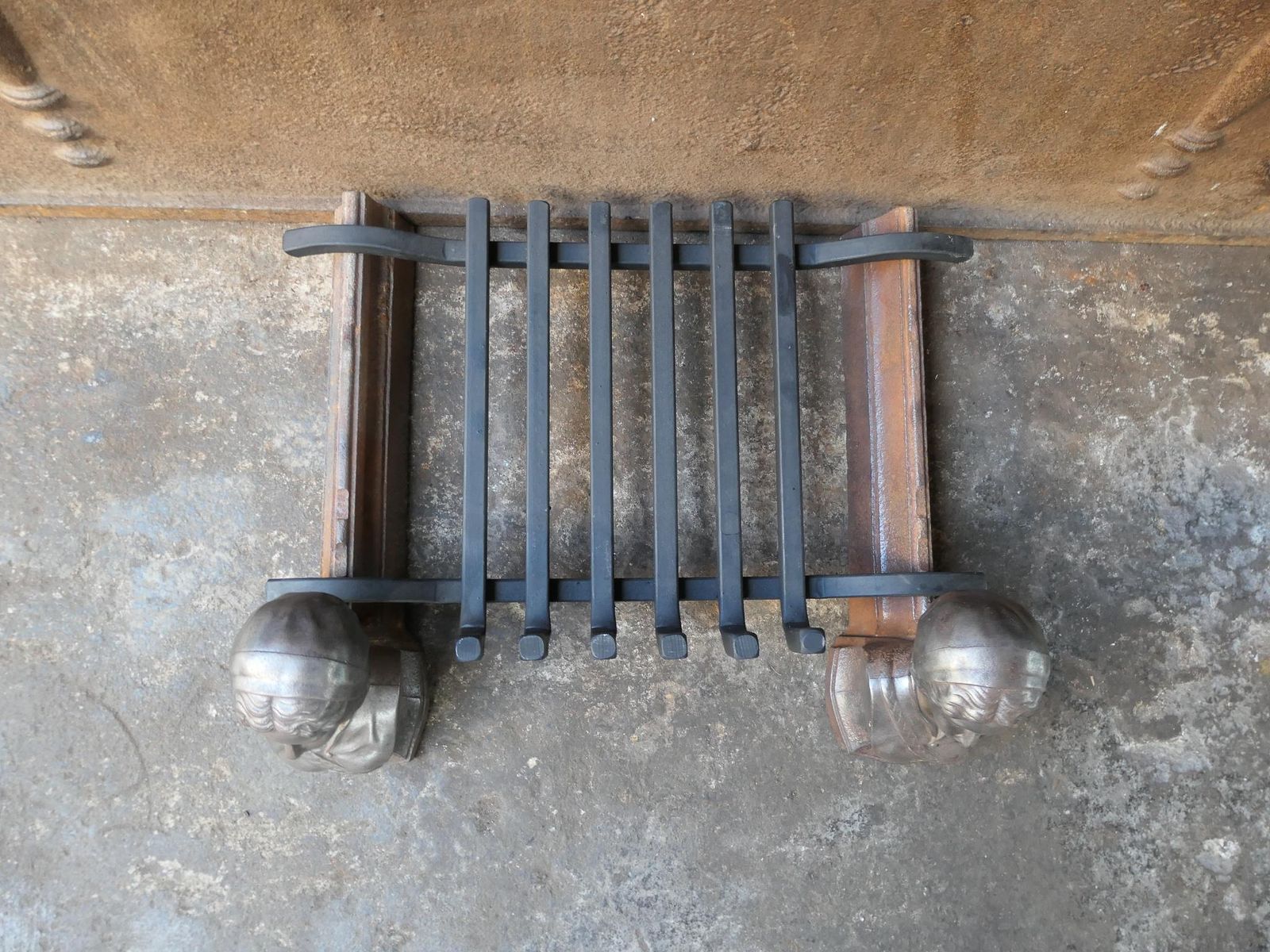 19th Century French Napoleon III Fire Grate, Fireplace Grate photo vintage