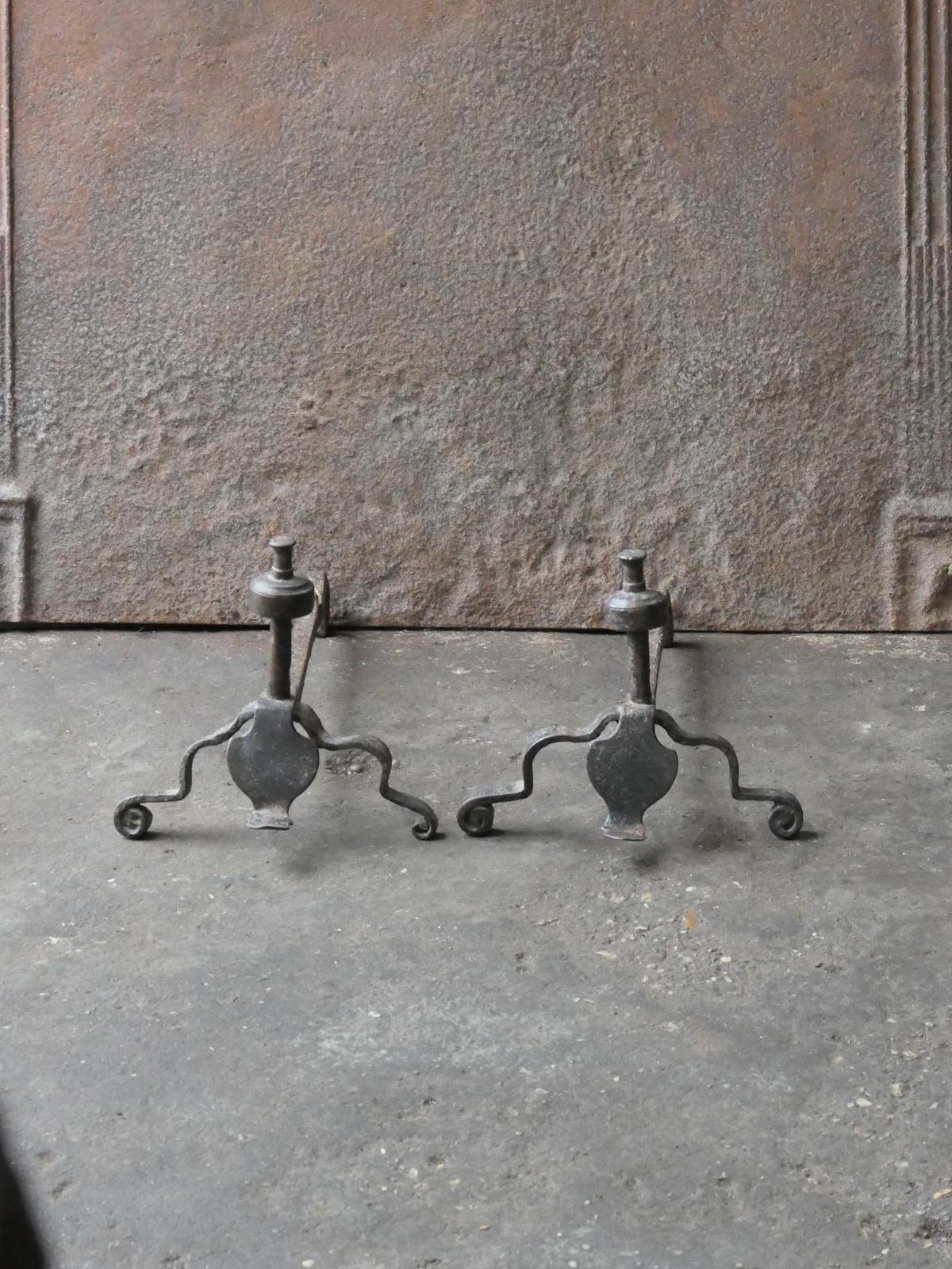 French Louis XV Iron Andirons, 18th Century photo furniture