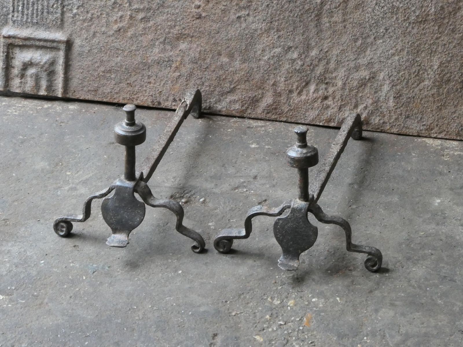 French Louis XV Iron Andirons, 18th Century photo 320.0