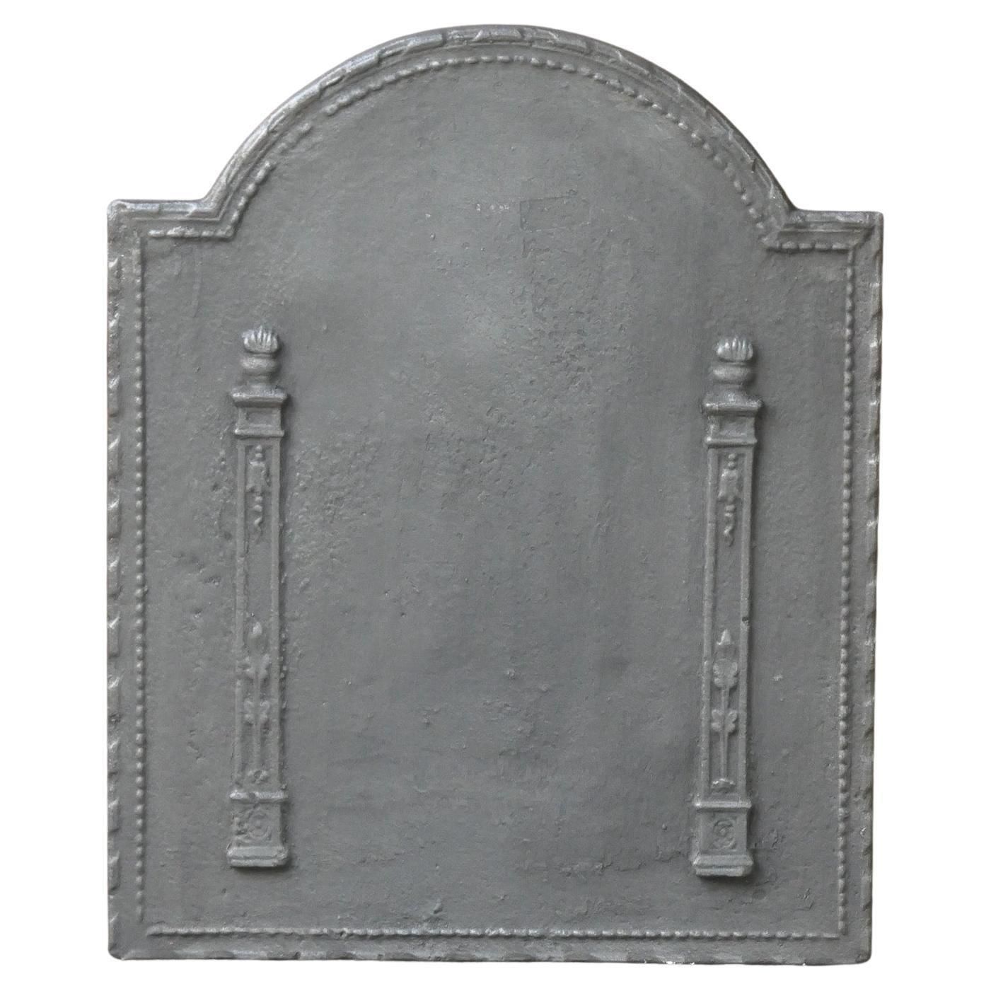 Antique French 'Pillars Of Freedom' Fireback / Backsplash, 18th   19th C.